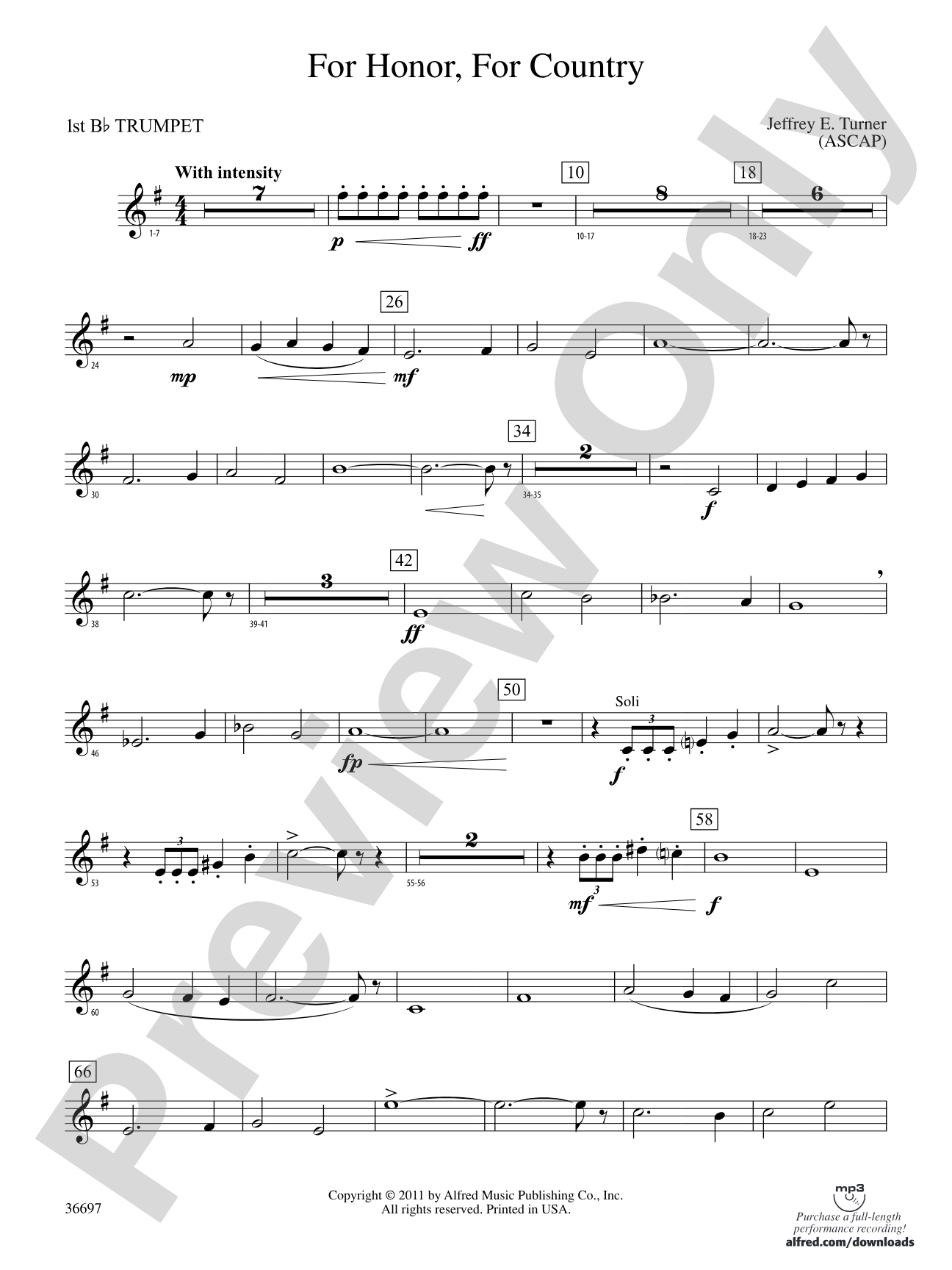 For Honor, For Country: 1st B-flat Trumpet