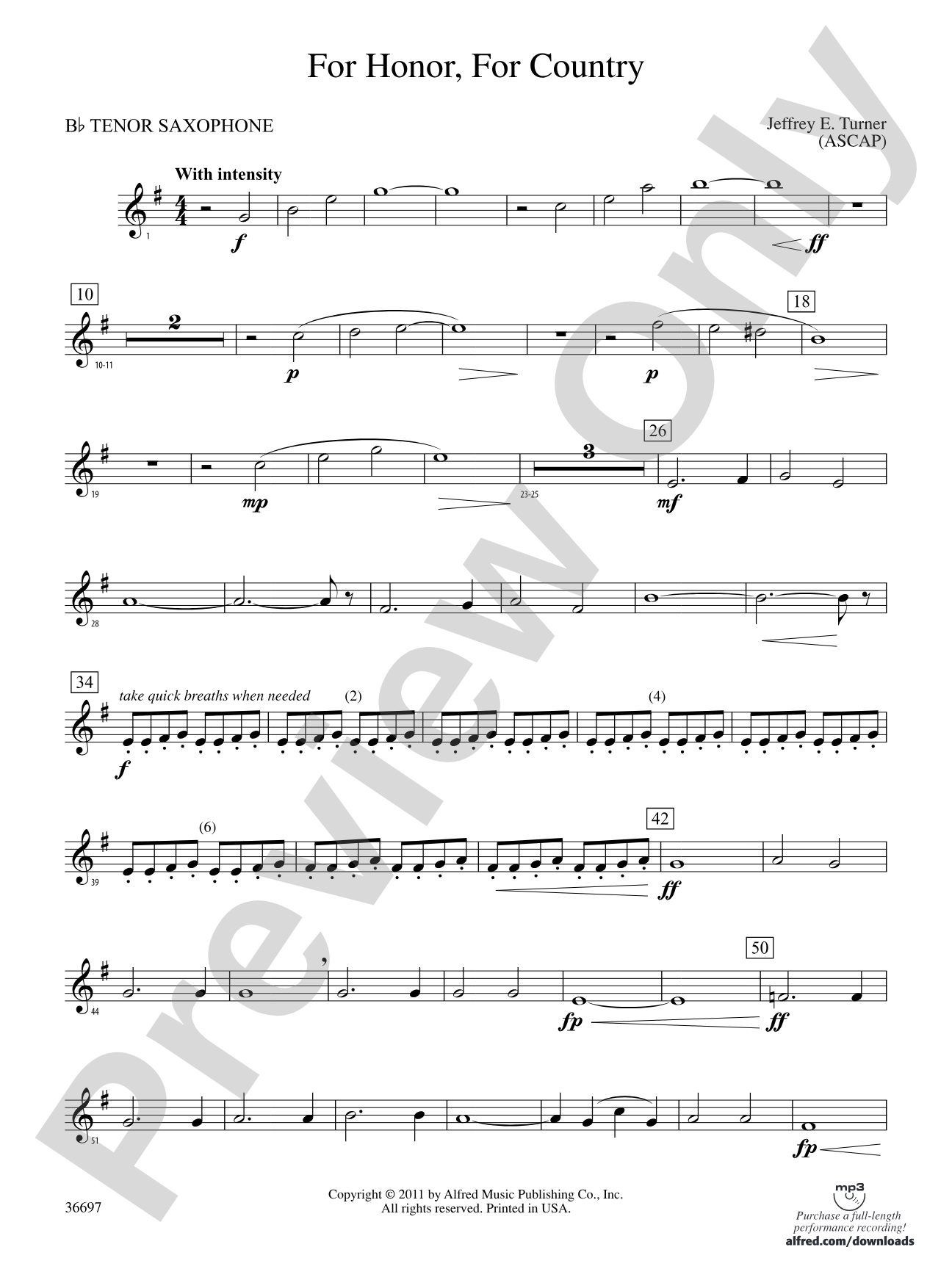 For Honor, For Country: B-flat Tenor Saxophone