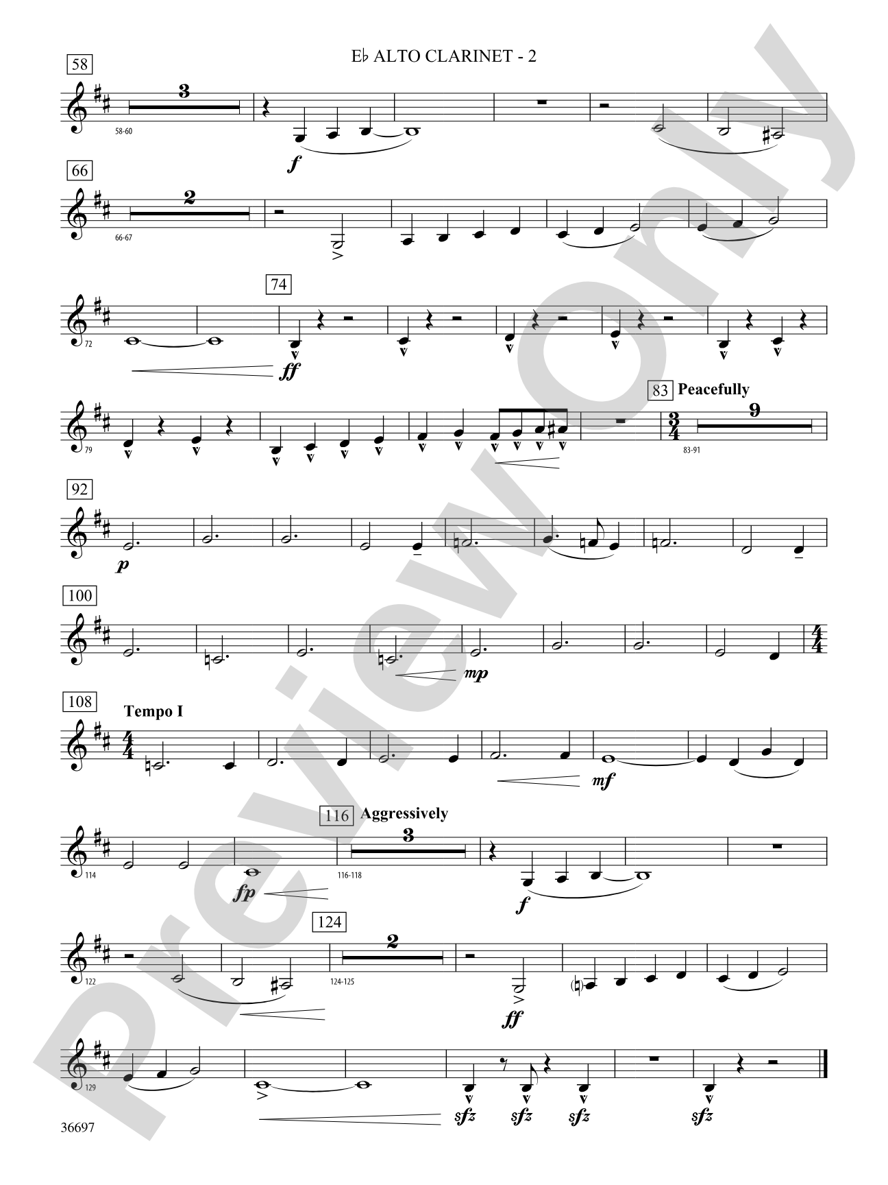 For Honor, For Country: (wp) E-flat Alto Clarinet