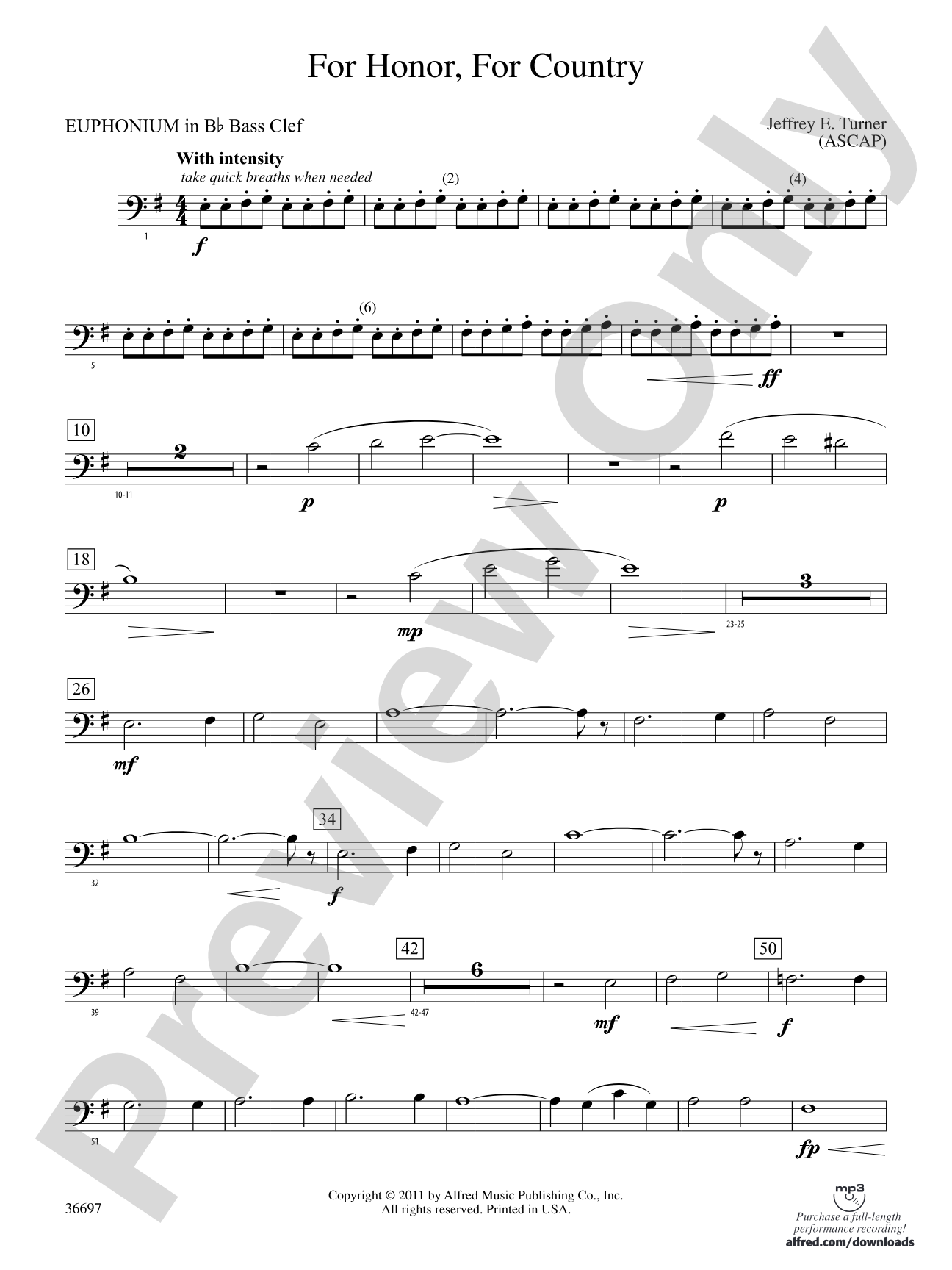 For Honor, For Country: (wp) B-flat Baritone B.C.