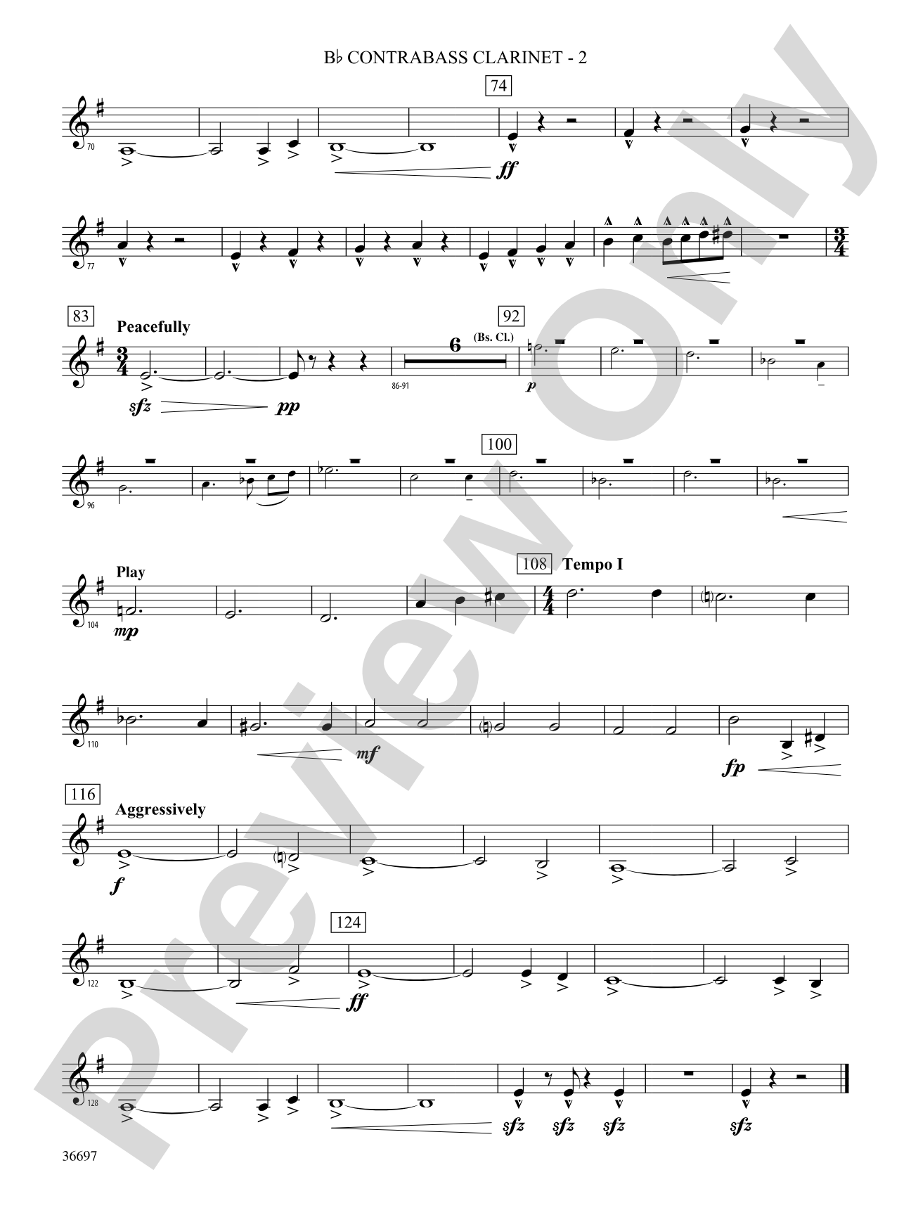 For Honor, For Country: (wp) B-flat Contrabass Clarinet