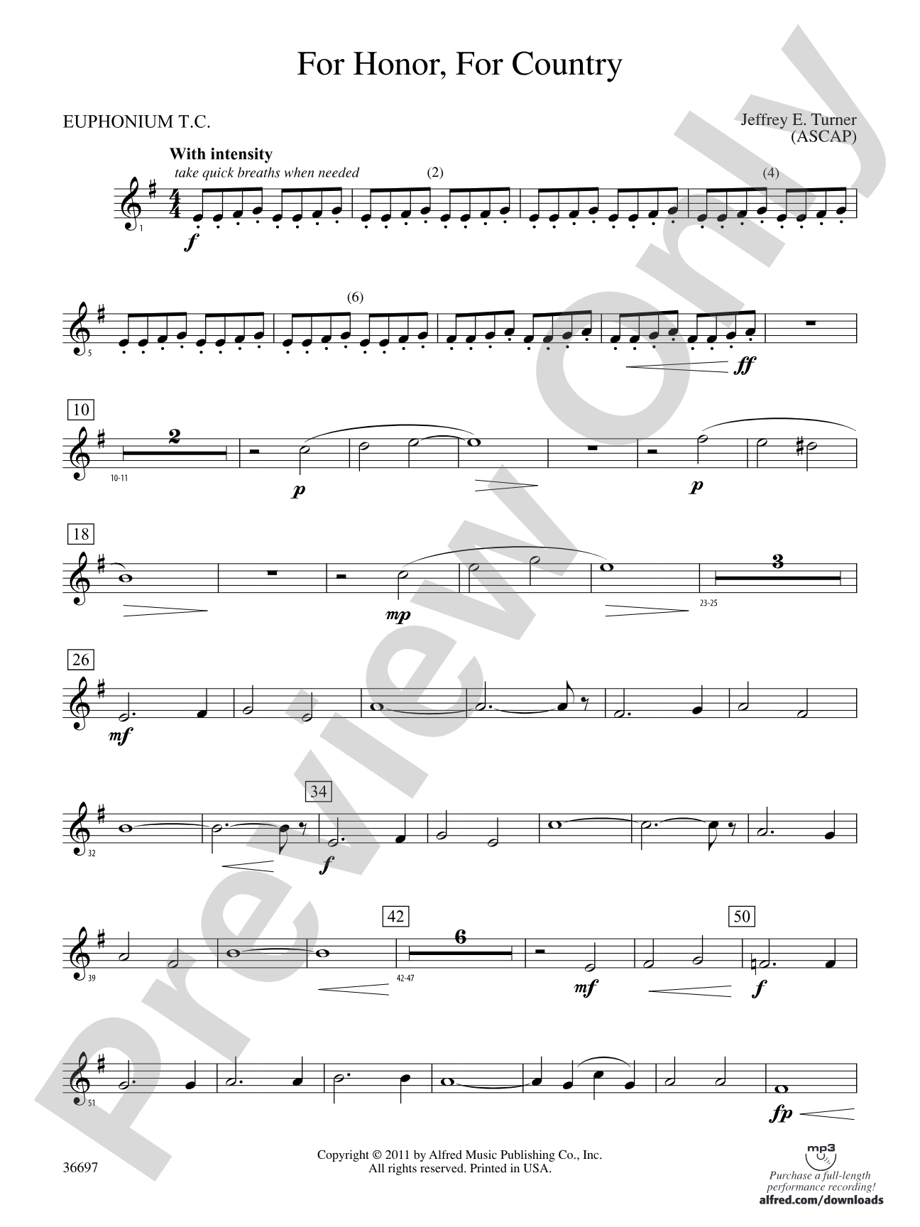 For Honor, For Country: (wp) Baritone T.C.