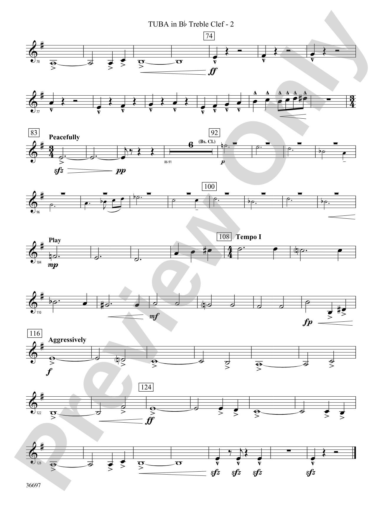 For Honor, For Country: (wp) B-flat Tuba T.C.