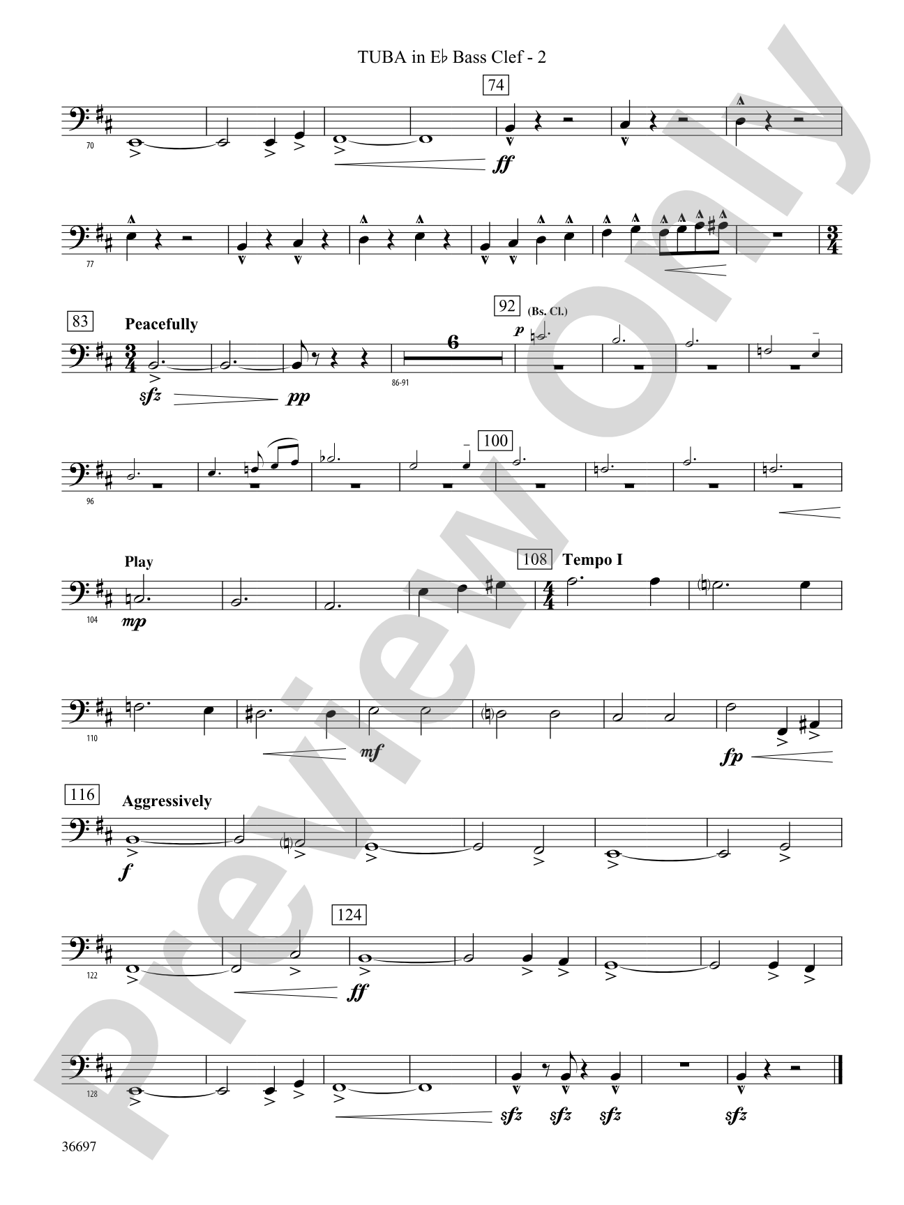 For Honor, For Country: (wp) E-flat Tuba B.C.