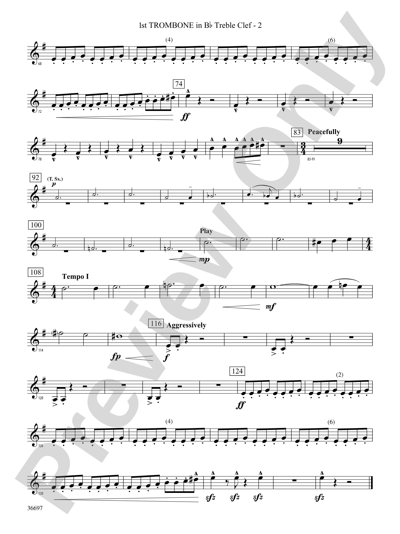 For Honor, For Country: (wp) 1st B-flat Trombone T.C.