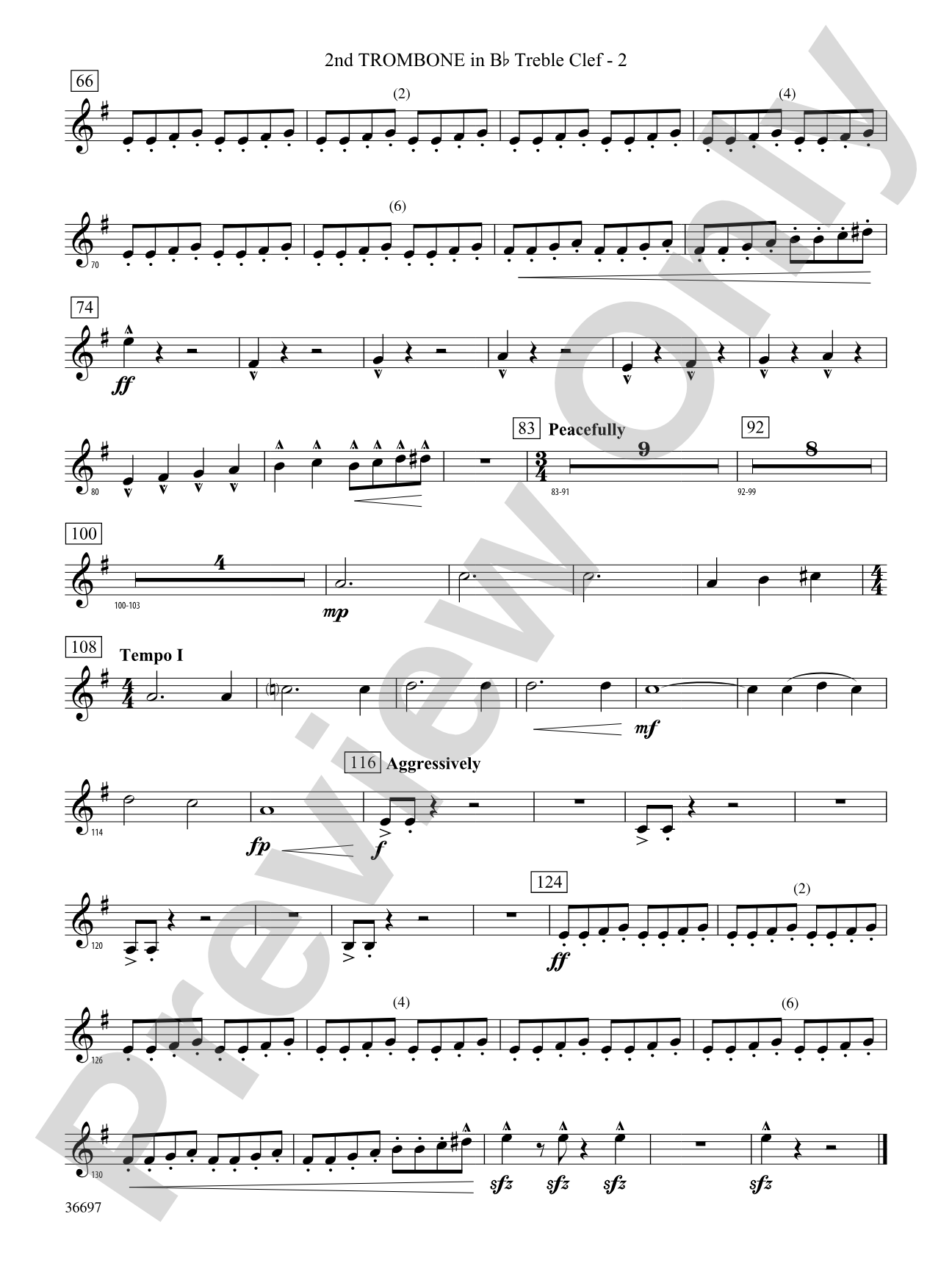 For Honor, For Country: (wp) 2nd B-flat Trombone T.C.