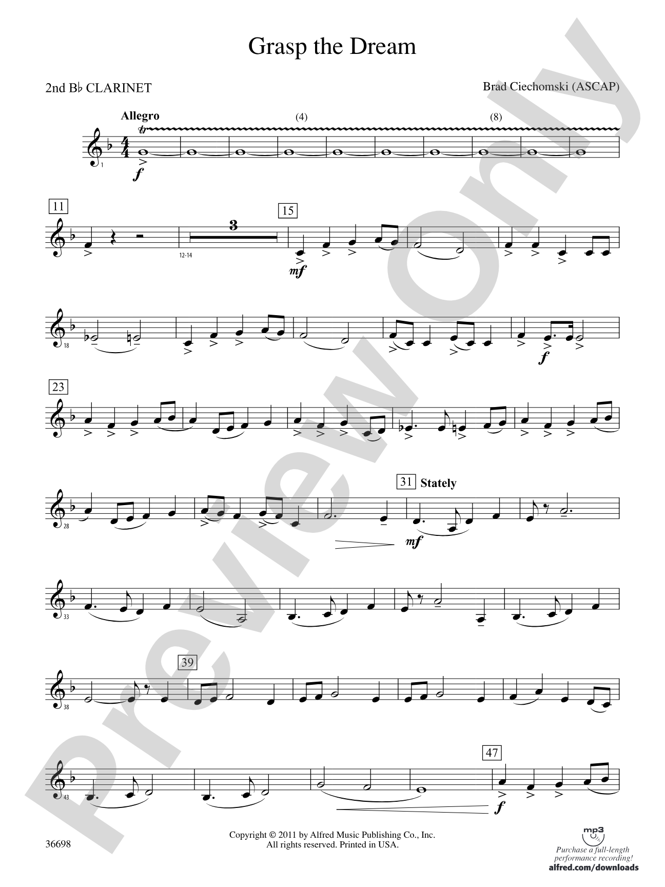 Grasp the Dream: 2nd B-flat Clarinet