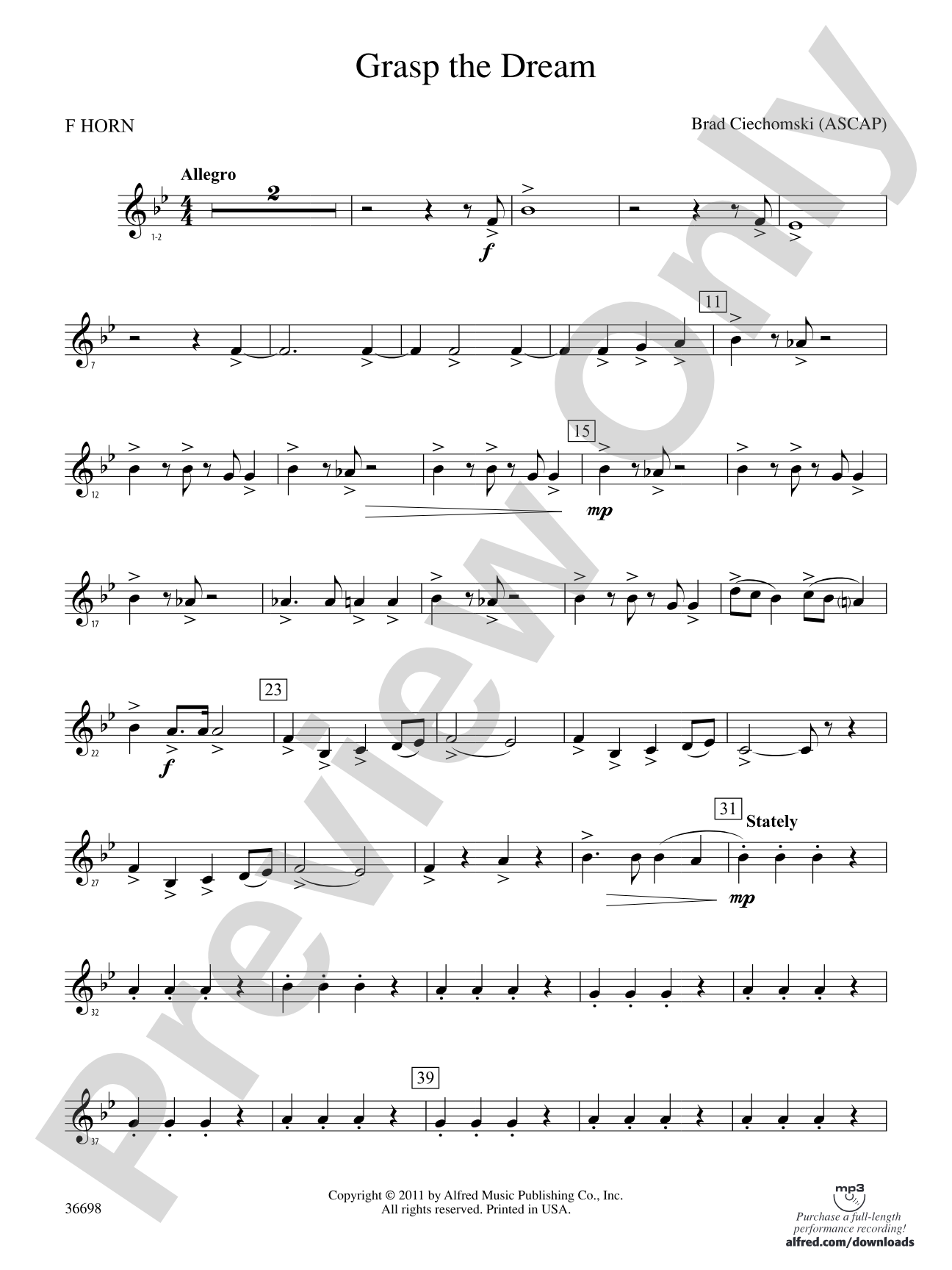 Grasp the Dream: 1st F Horn