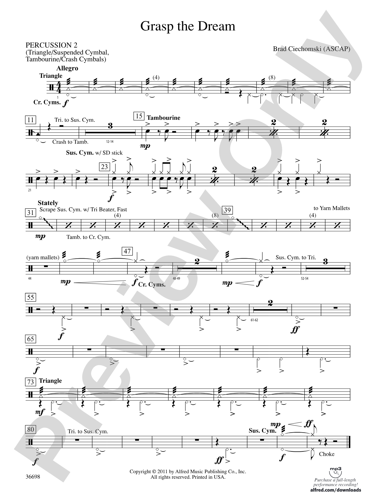 Grasp the Dream: 2nd Percussion