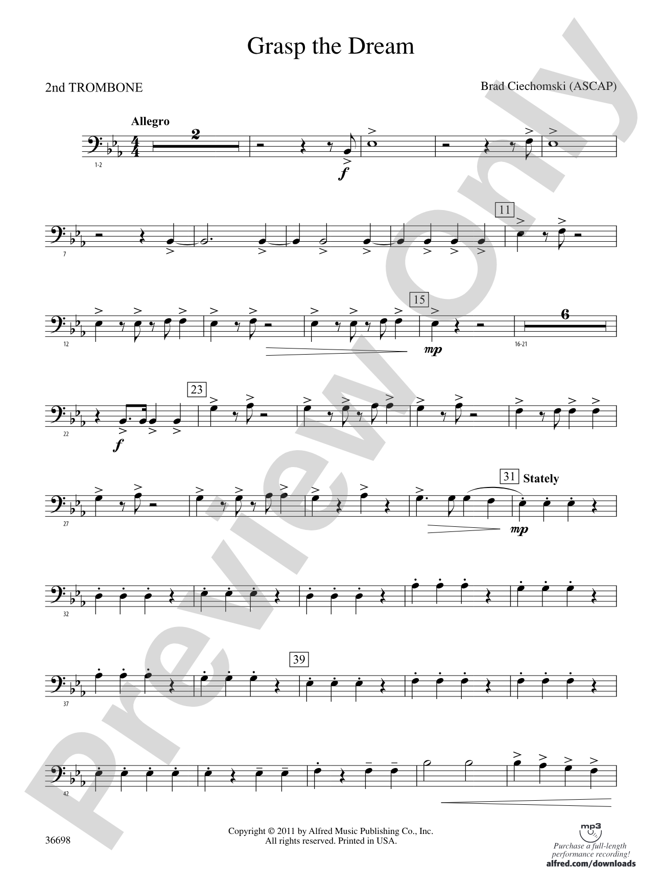Grasp the Dream: 2nd Trombone