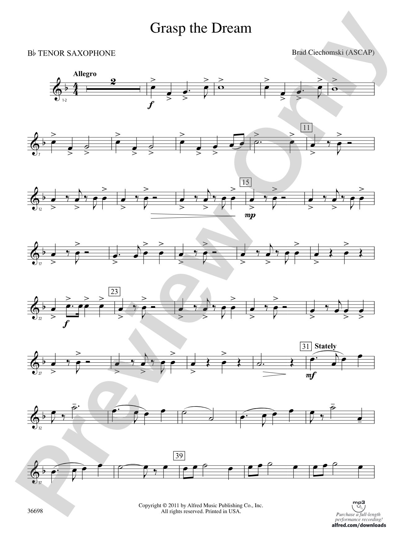 Grasp the Dream: B-flat Tenor Saxophone