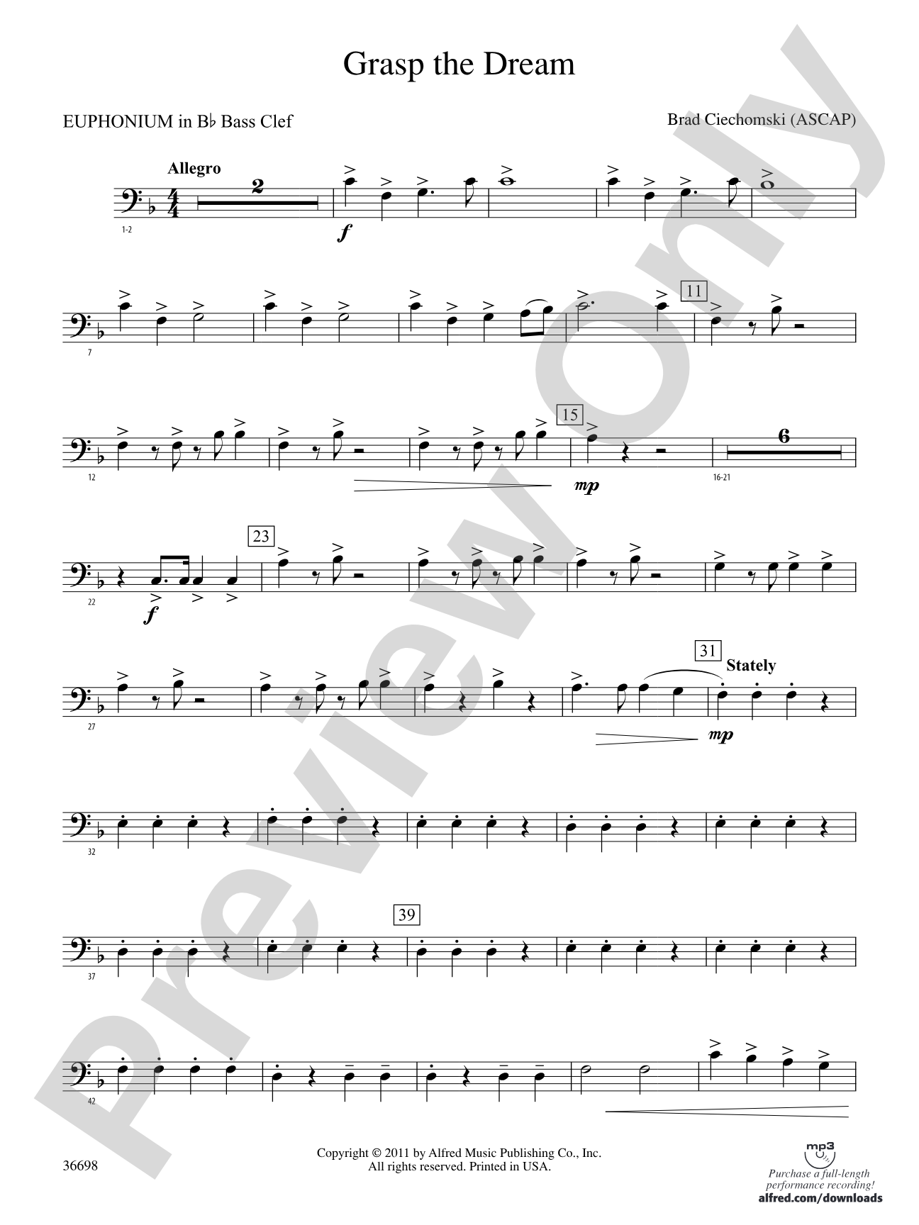 Grasp the Dream: (wp) B-flat Baritone B.C.