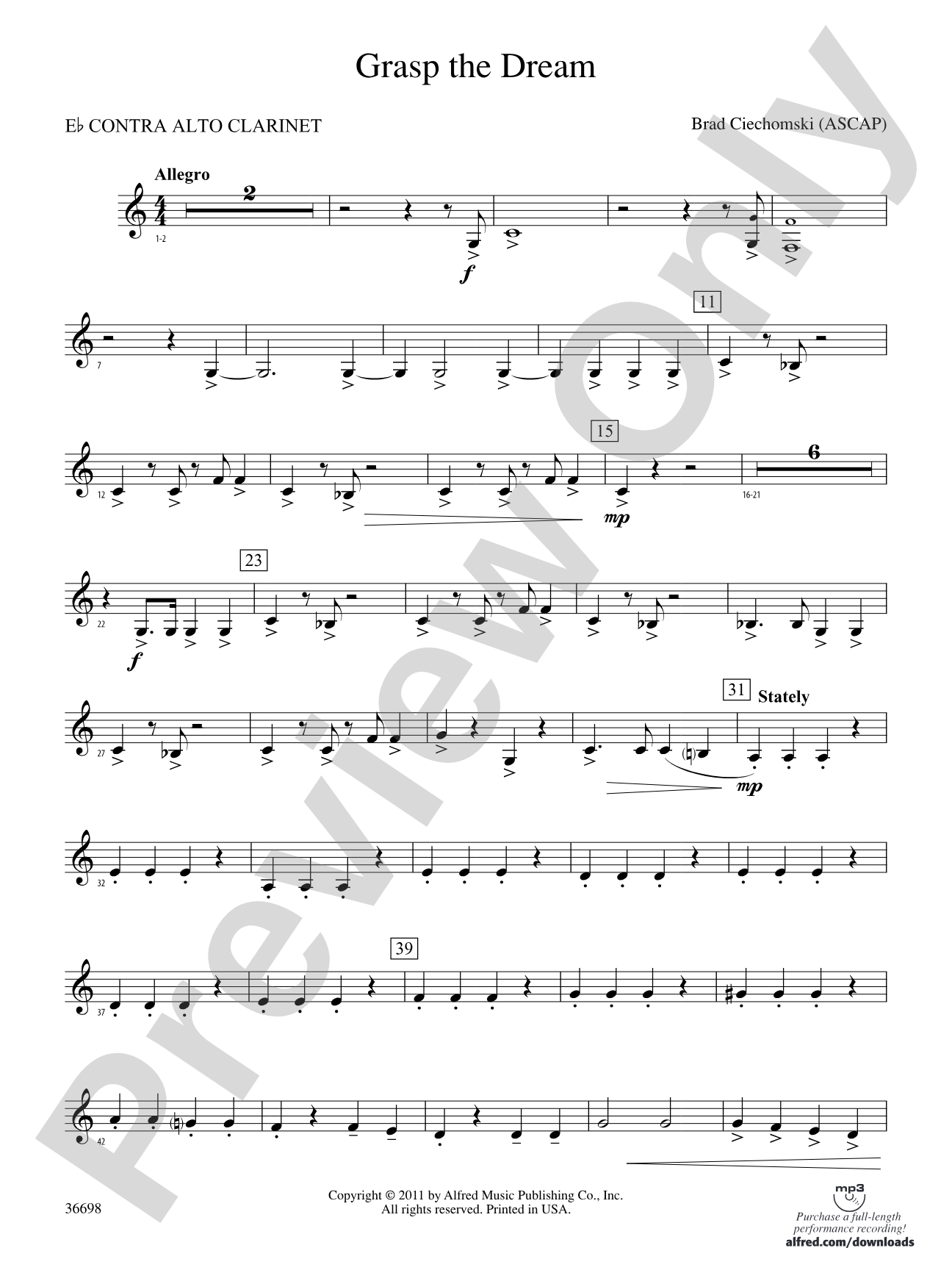 Grasp the Dream: (wp) E-flat Contrabass Clarinet