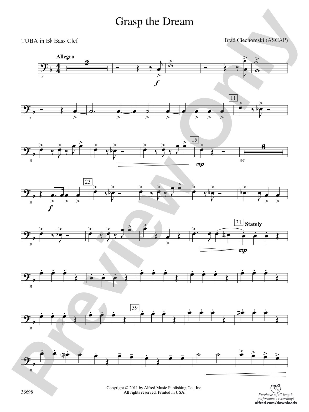 Grasp the Dream: (wp) B-flat Tuba B.C.