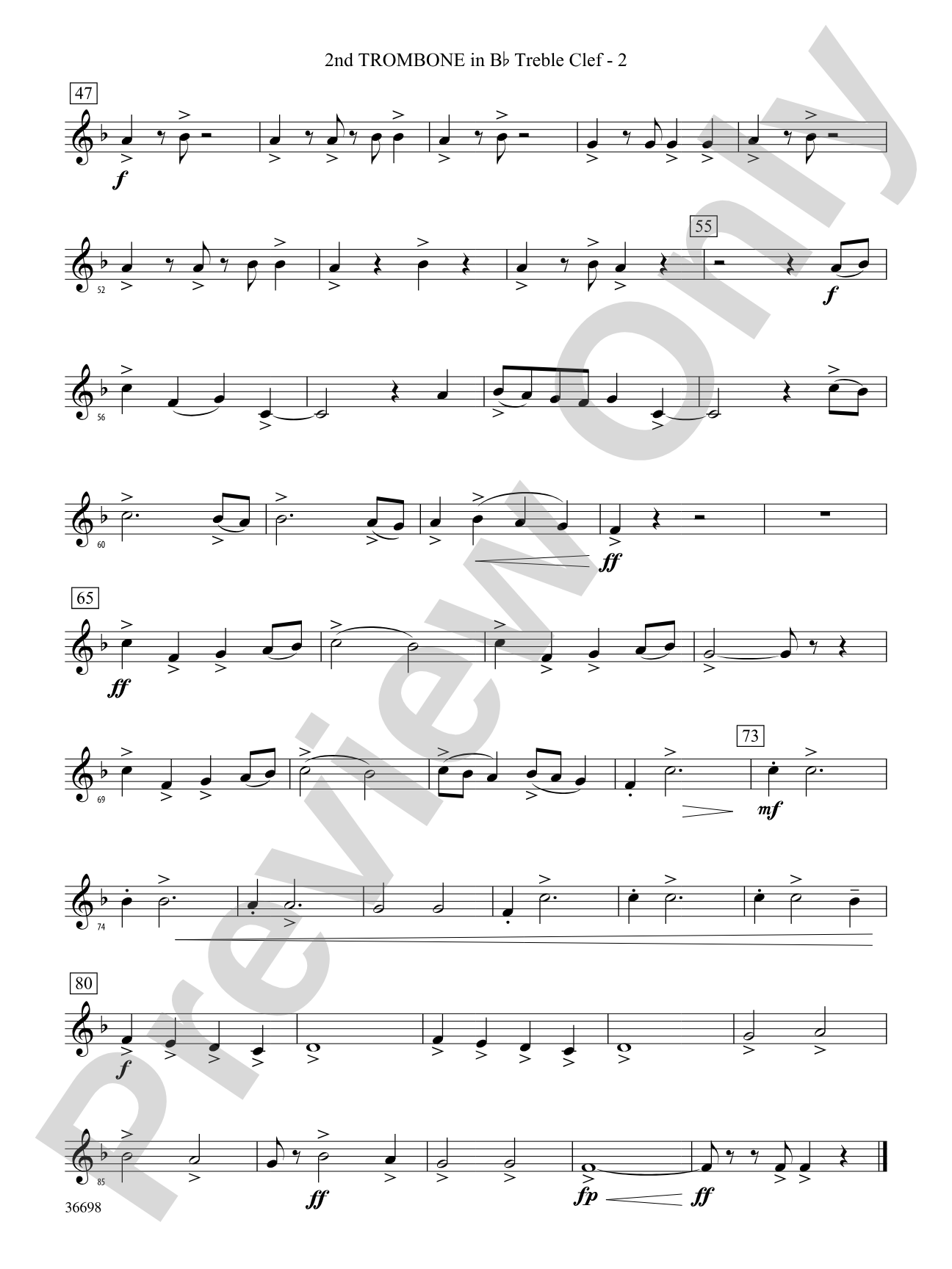 Grasp the Dream: (wp) 2nd B-flat Trombone T.C.