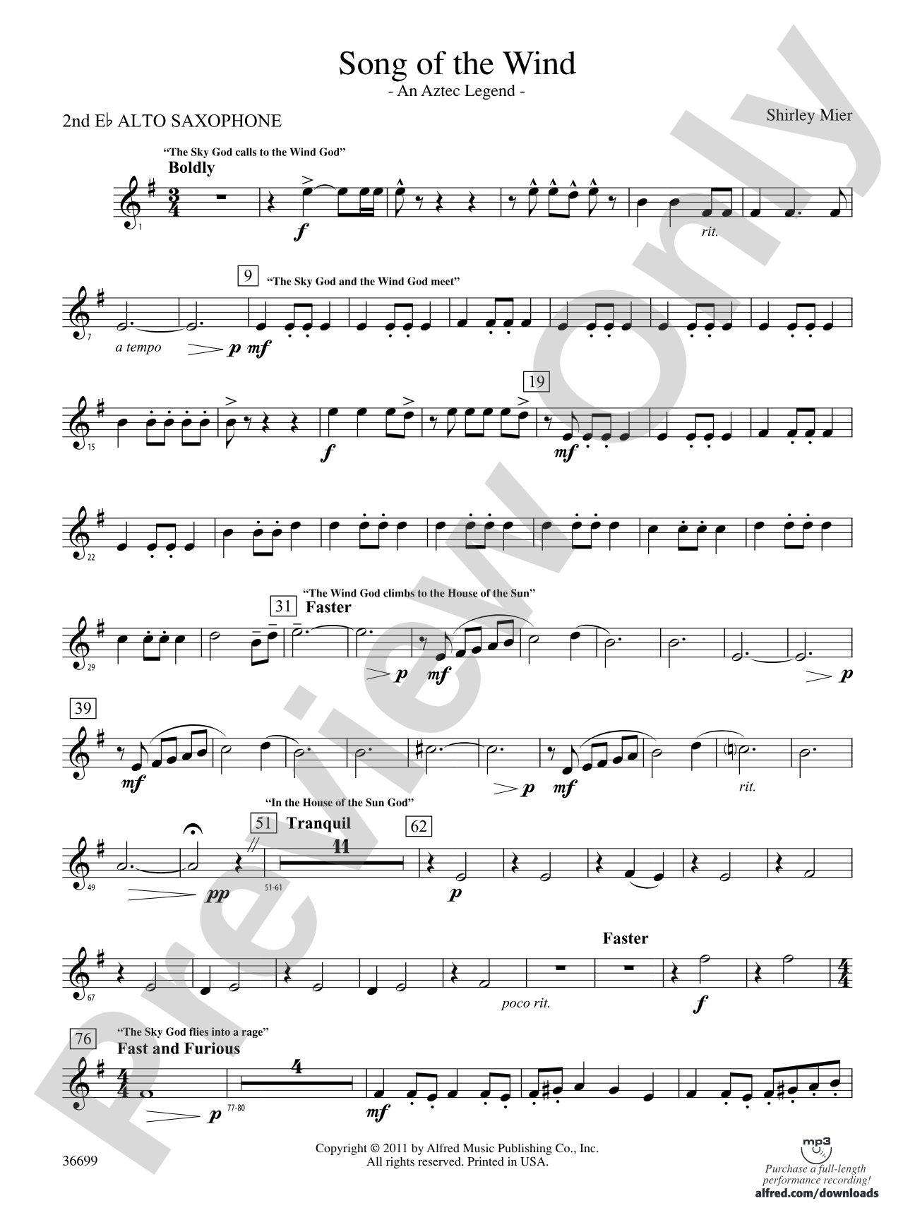 Song of the Wind: 2nd E-flat Alto Saxophone