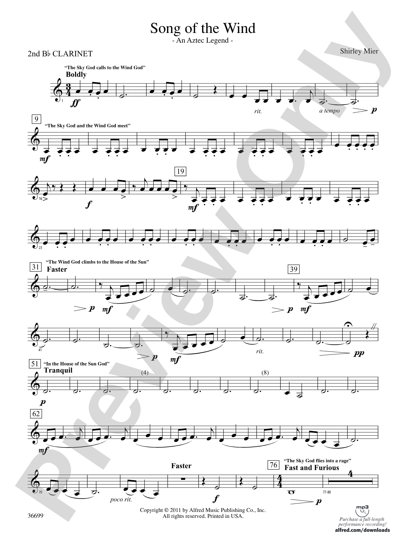 Song of the Wind: 2nd B-flat Clarinet