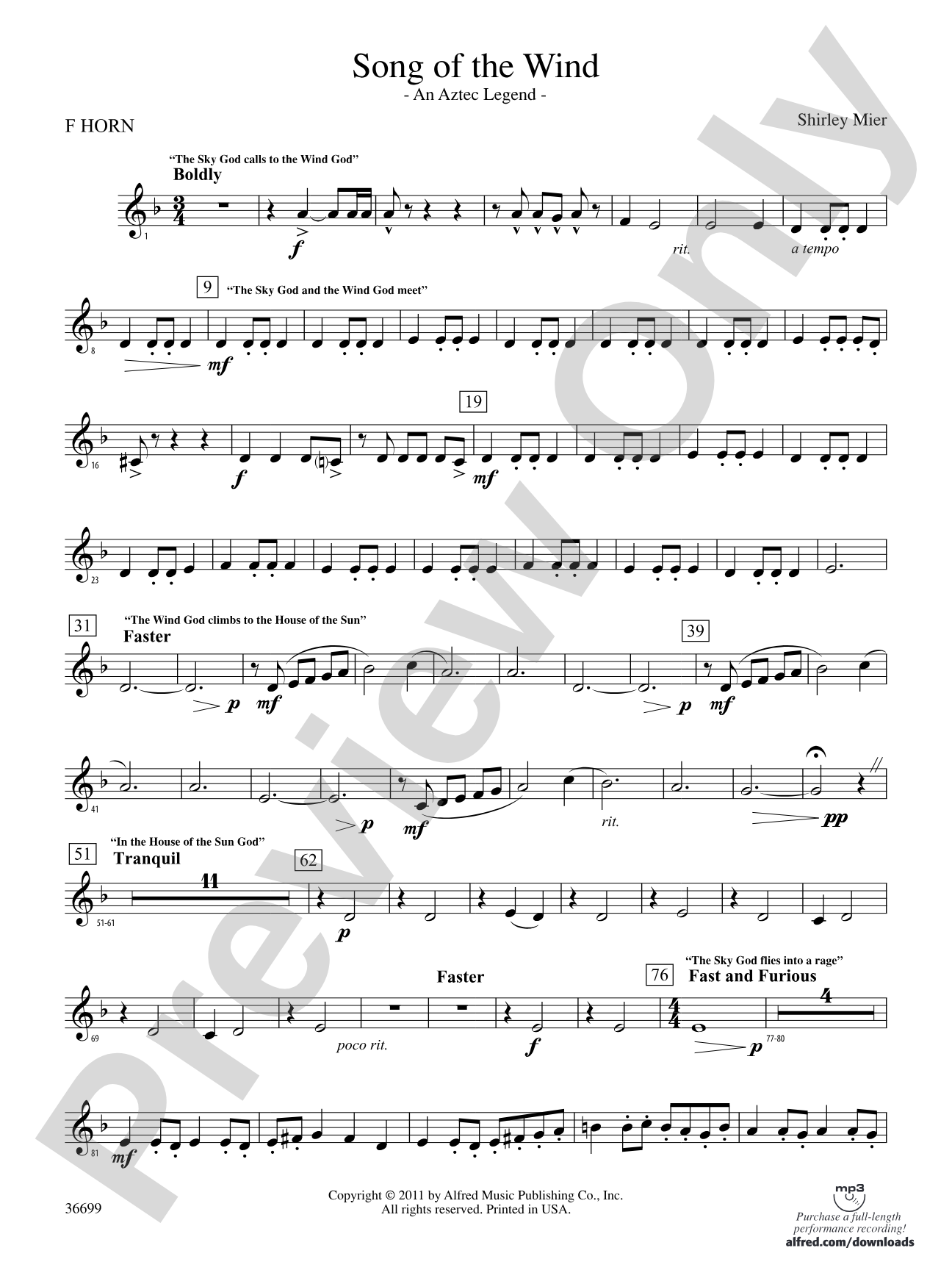 Song of the Wind: 1st F Horn