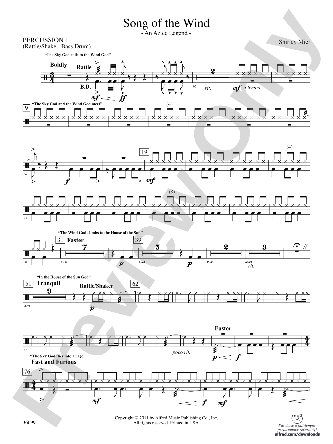 Song of the Wind: 1st Percussion