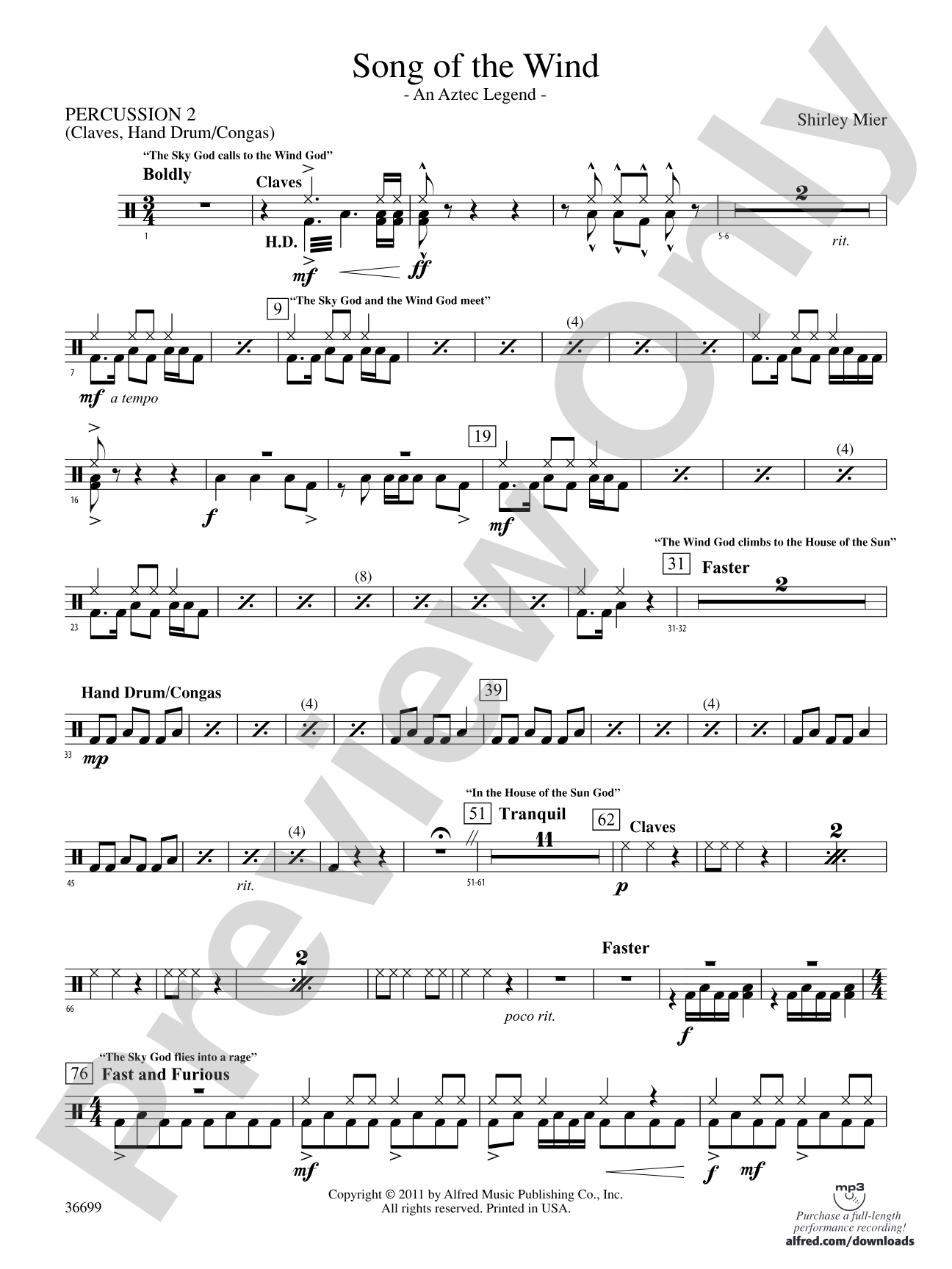 Song of the Wind: 2nd Percussion