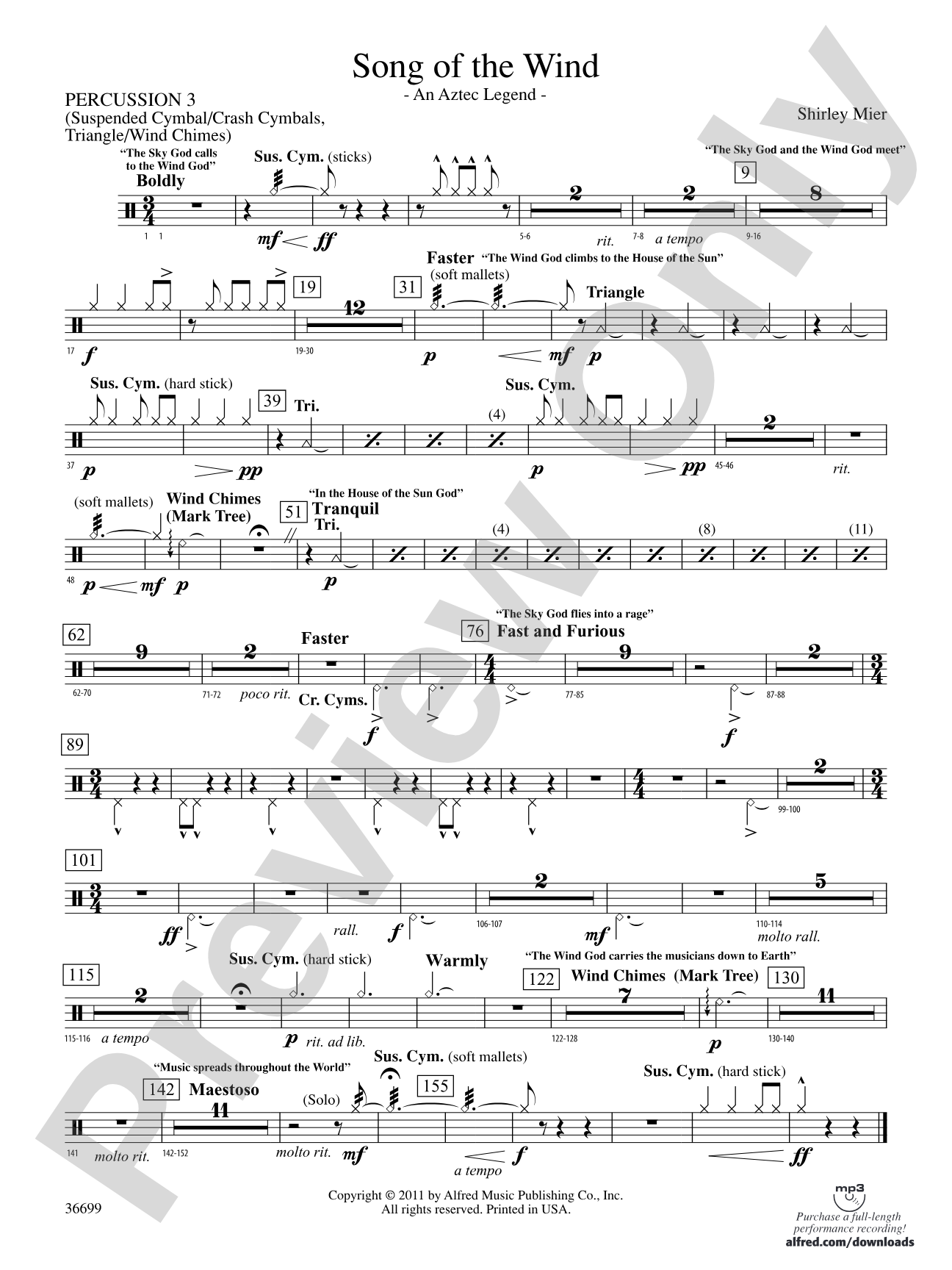 Song of the Wind: 3rd Percussion