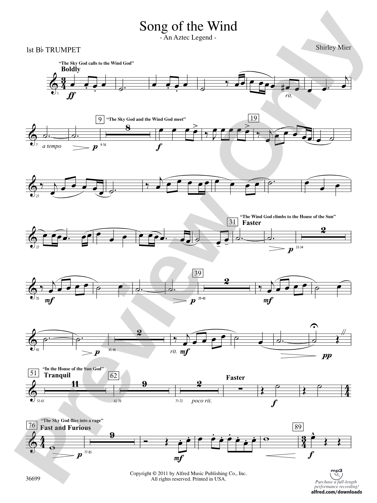 Song of the Wind: 1st B-flat Trumpet