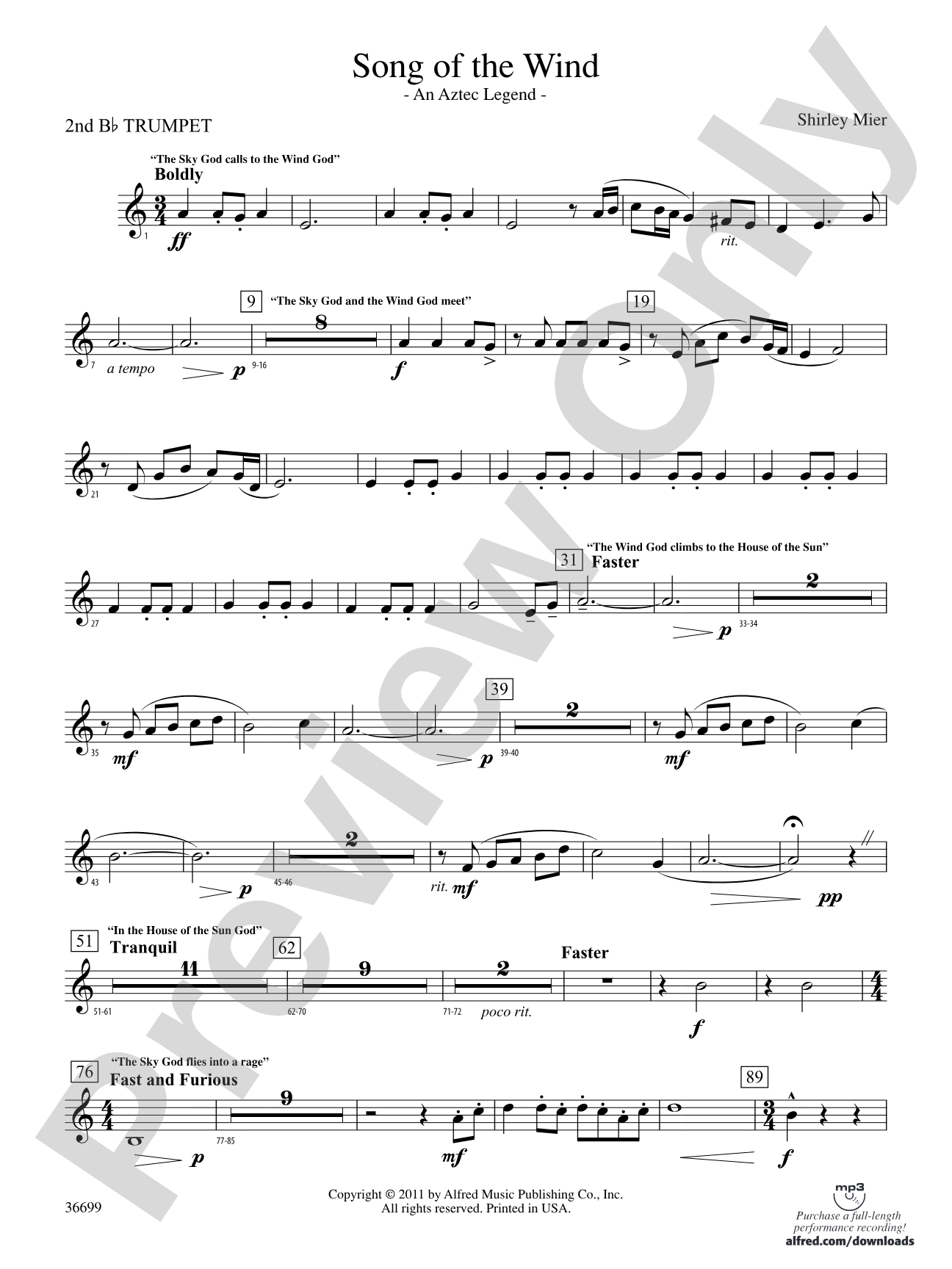 Song of the Wind: 2nd B-flat Trumpet