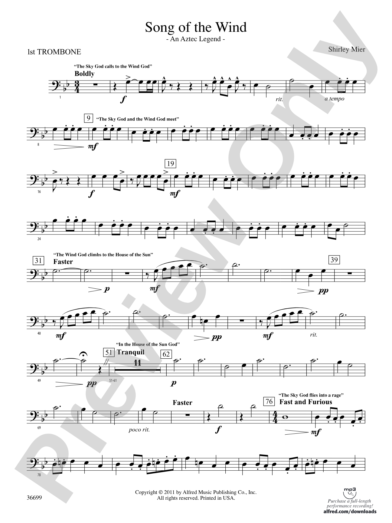 Song of the Wind: 1st Trombone