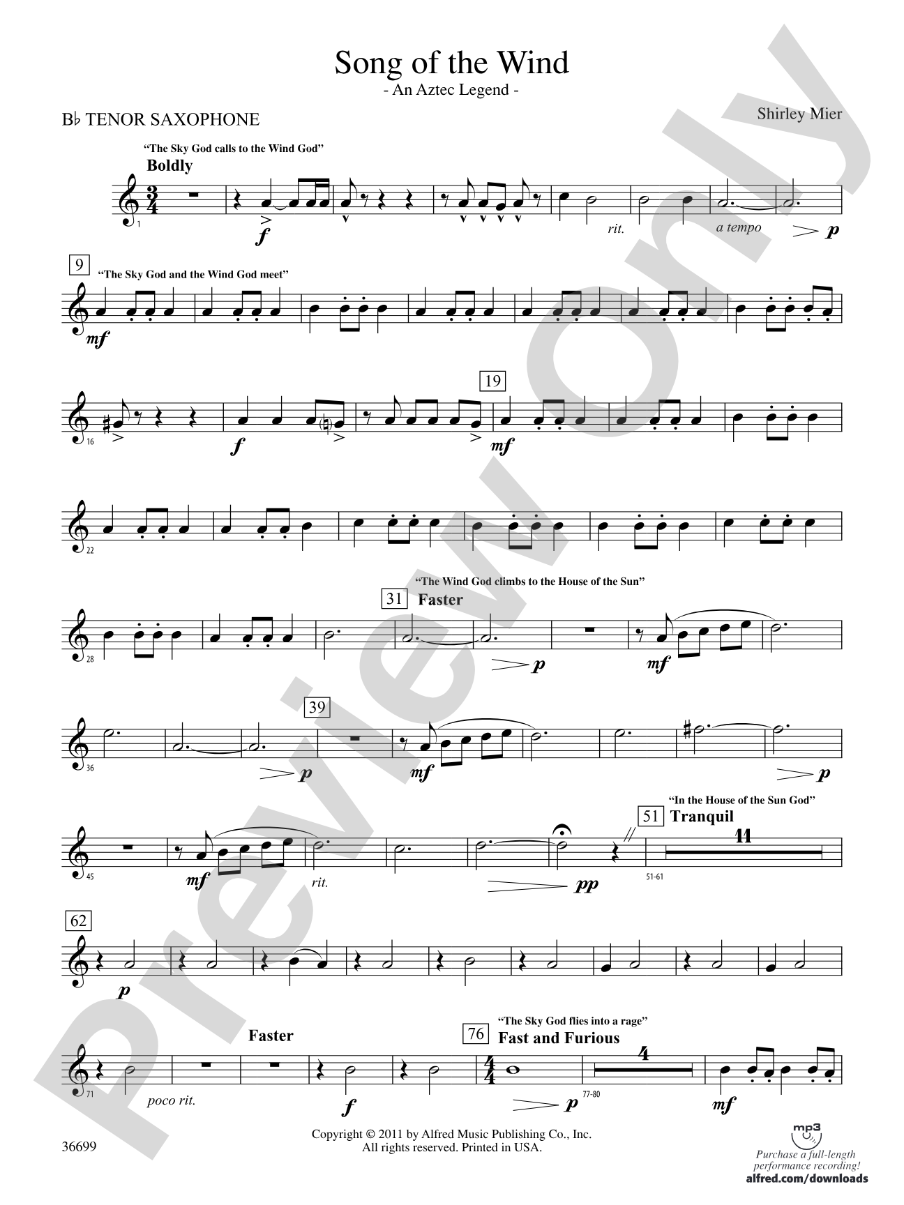 Song of the Wind: B-flat Tenor Saxophone