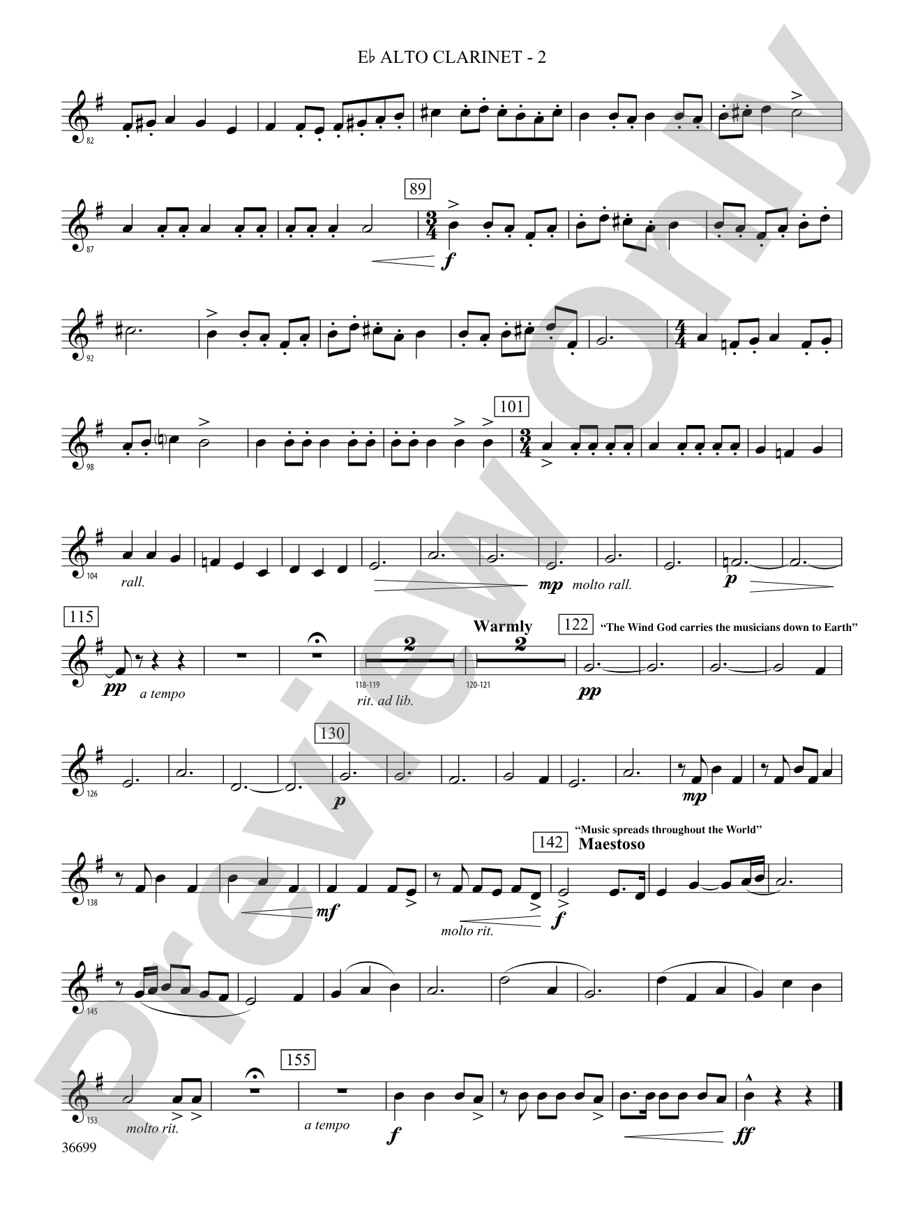 Song of the Wind: (wp) E-flat Alto Clarinet