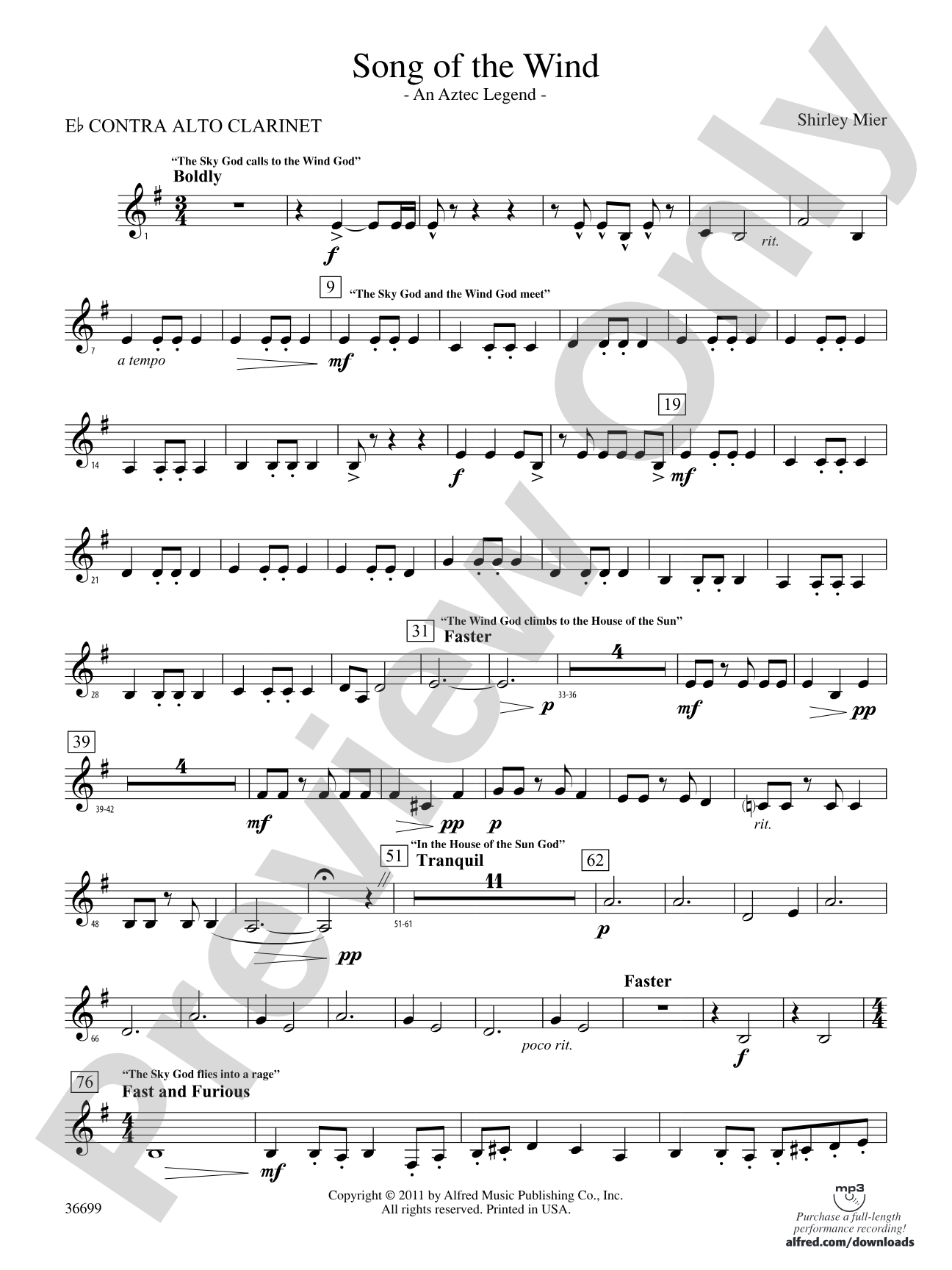 Song of the Wind: (wp) E-flat Contrabass Clarinet