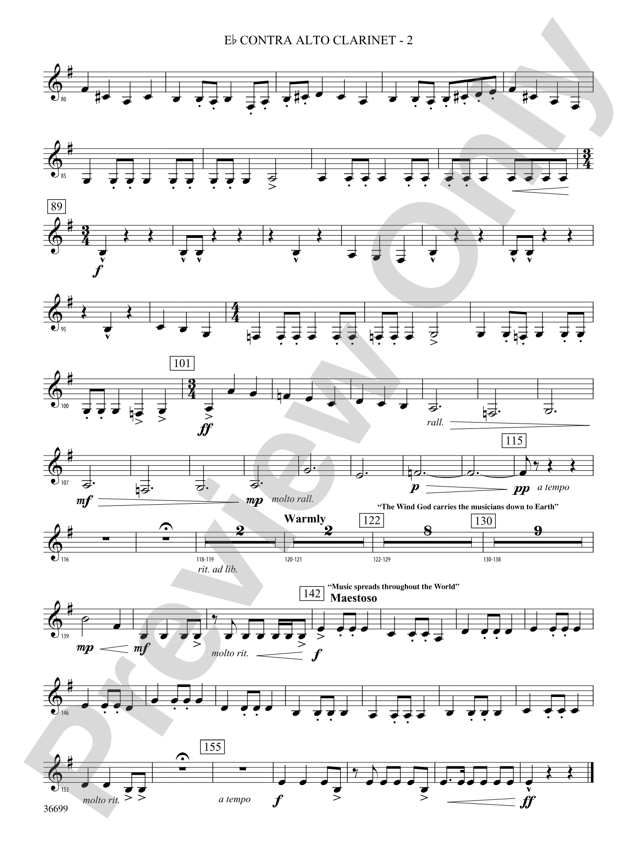 Song of the Wind: (wp) E-flat Contrabass Clarinet