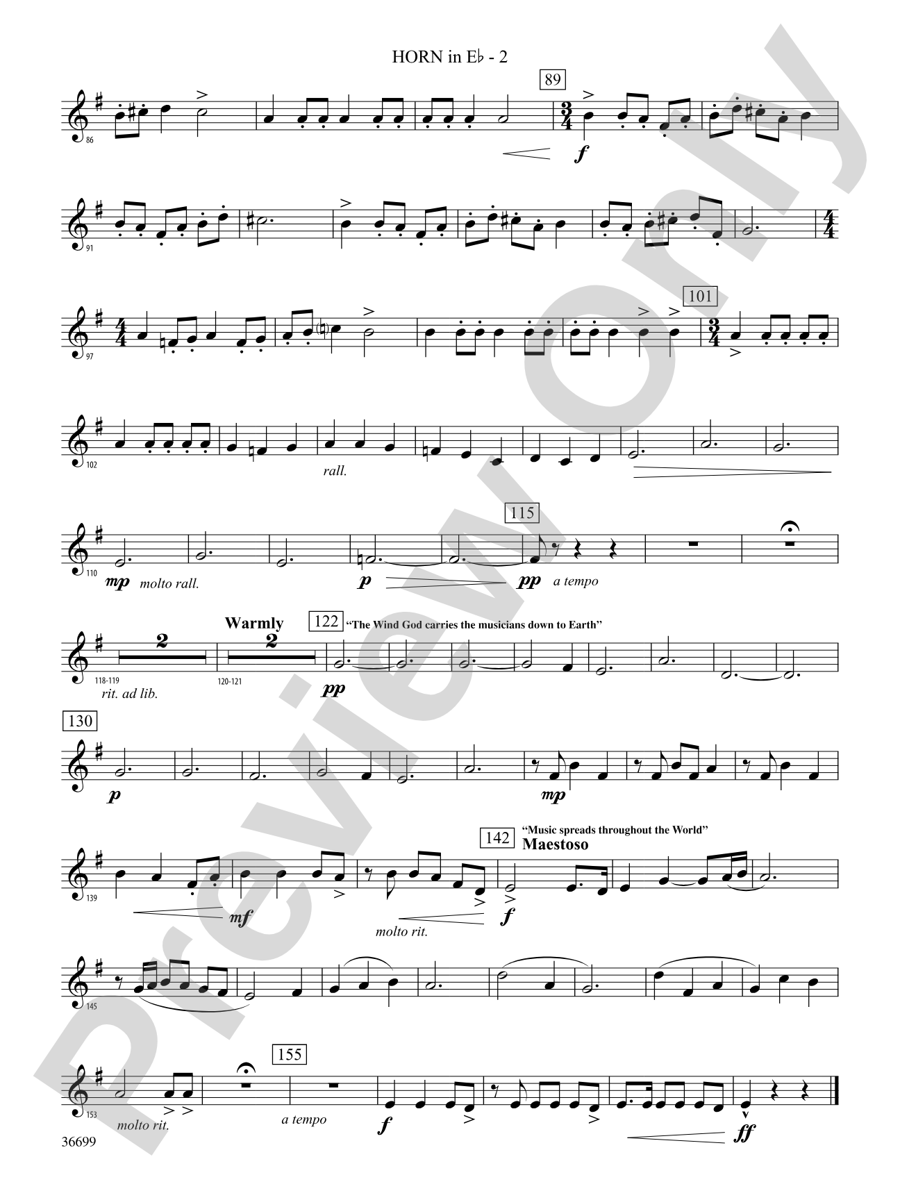 Song of the Wind: (wp) 1st Horn in E-flat