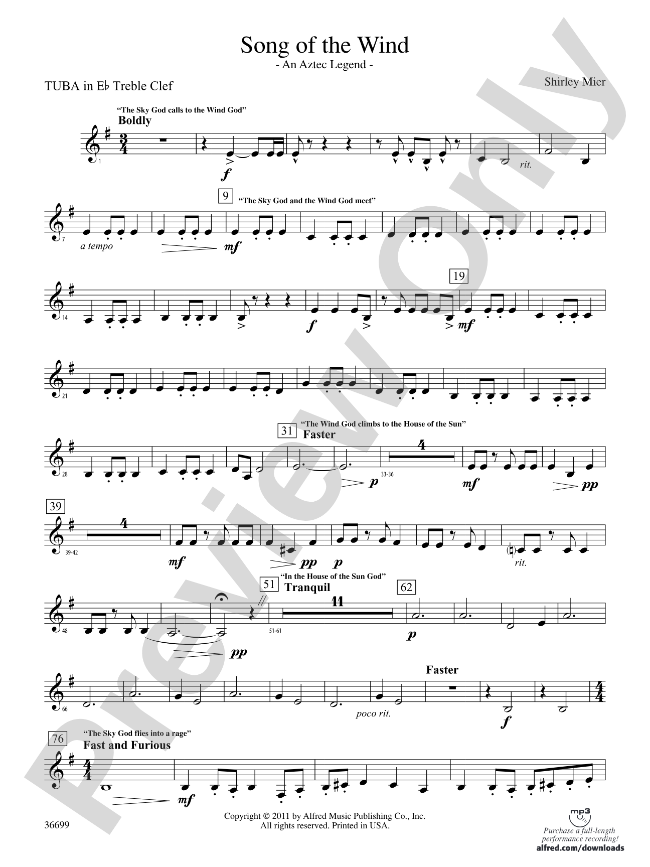 Song of the Wind: (wp) E-flat Tuba T.C.