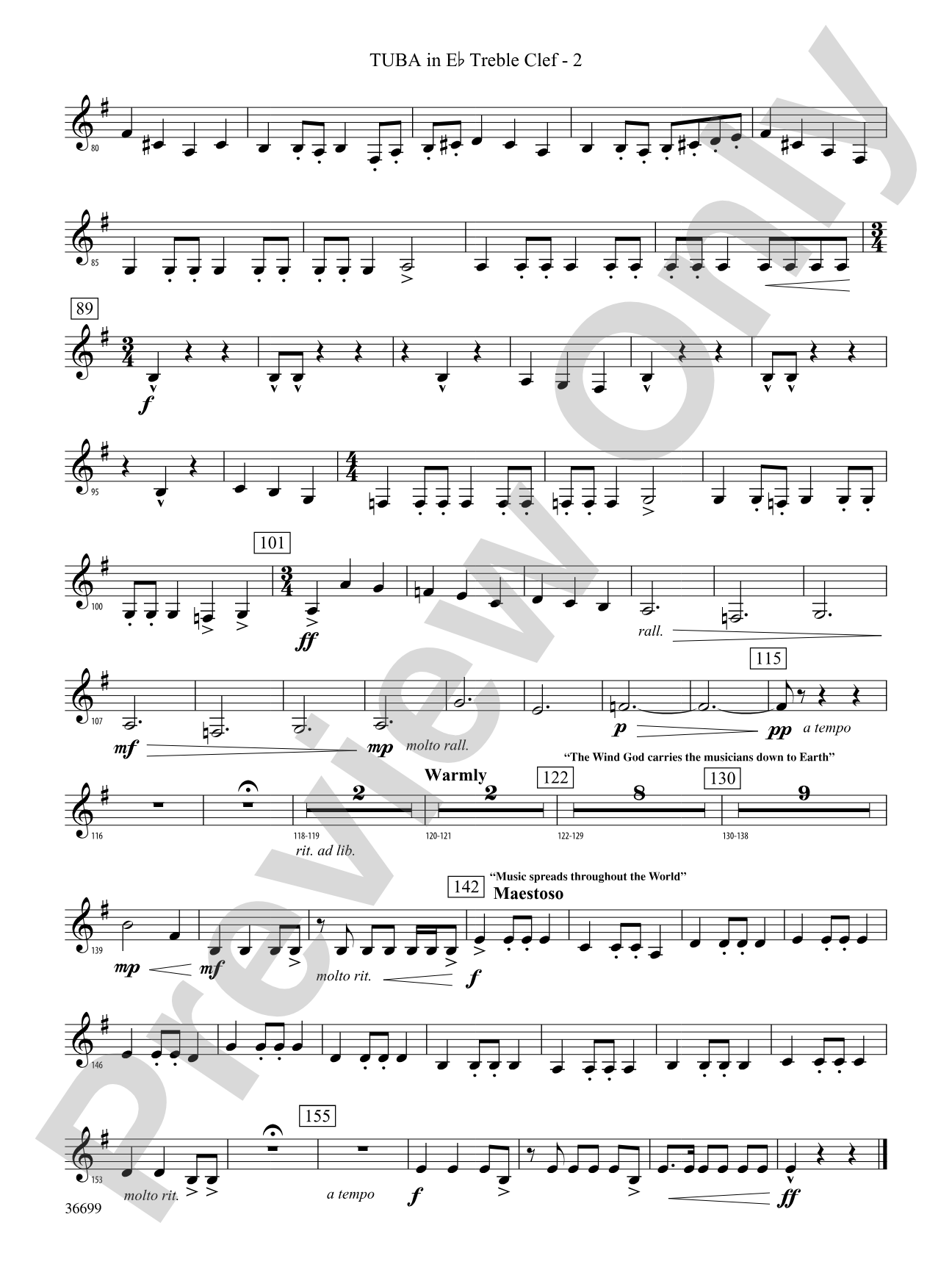 Song of the Wind: (wp) E-flat Tuba T.C.