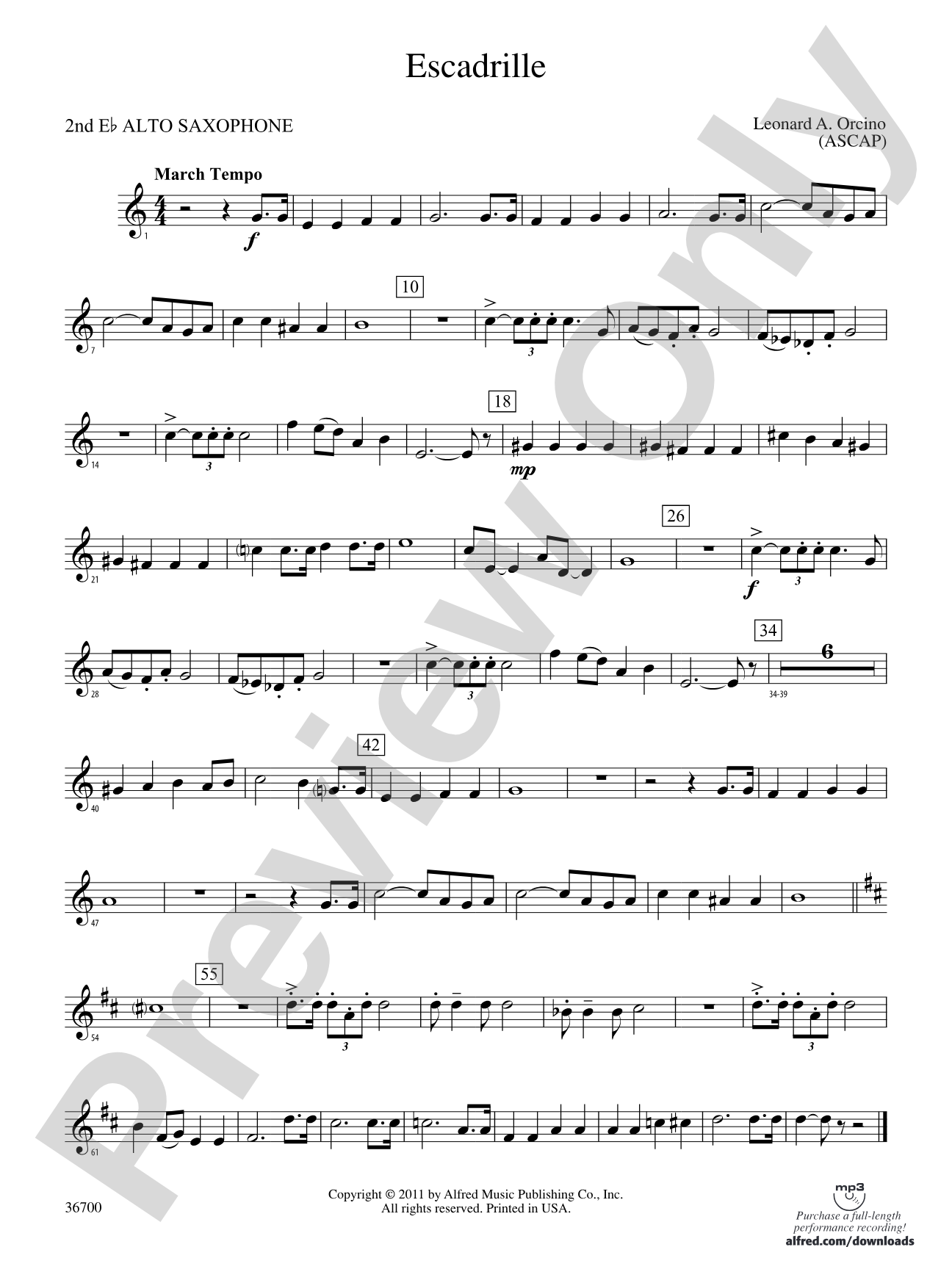 Escadrille: 2nd E-flat Alto Saxophone