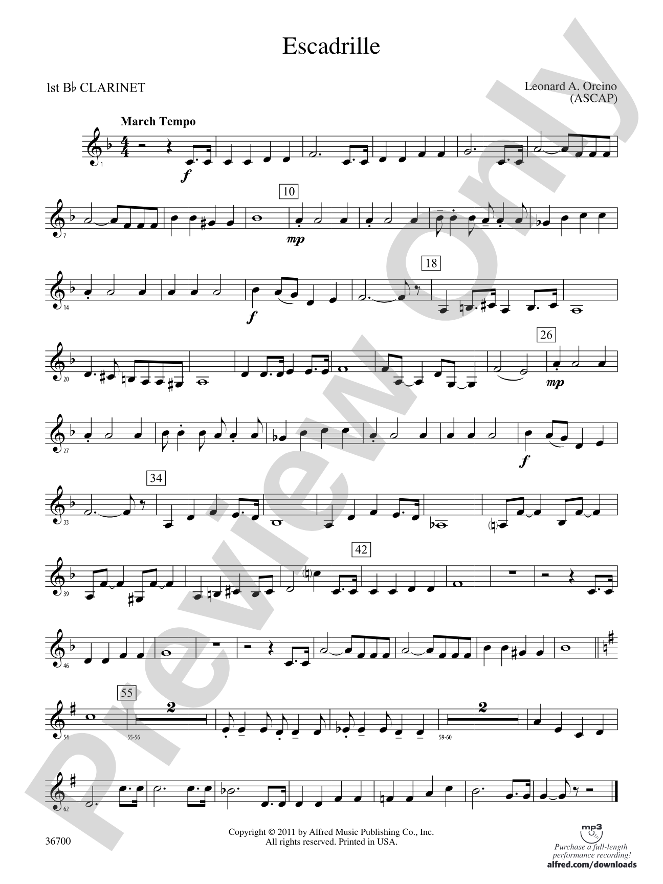 Escadrille: 1st B-flat Clarinet