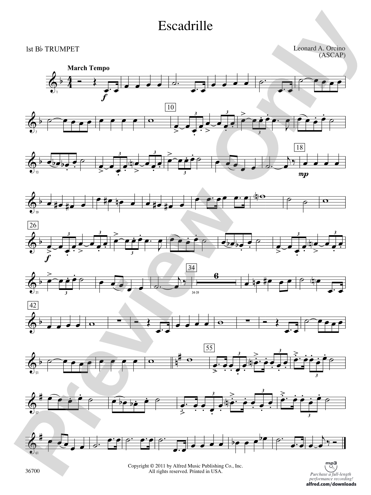 Escadrille: 1st B-flat Trumpet