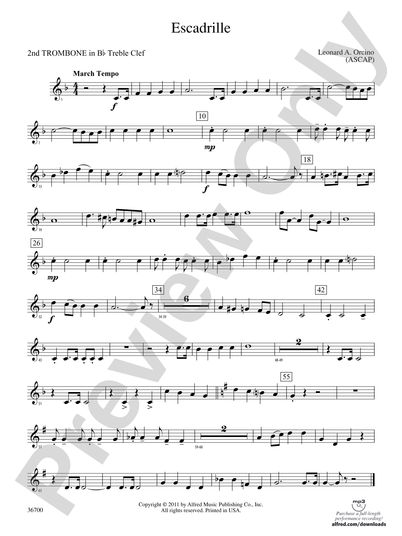 Escadrille: (wp) 2nd B-flat Trombone T.C.