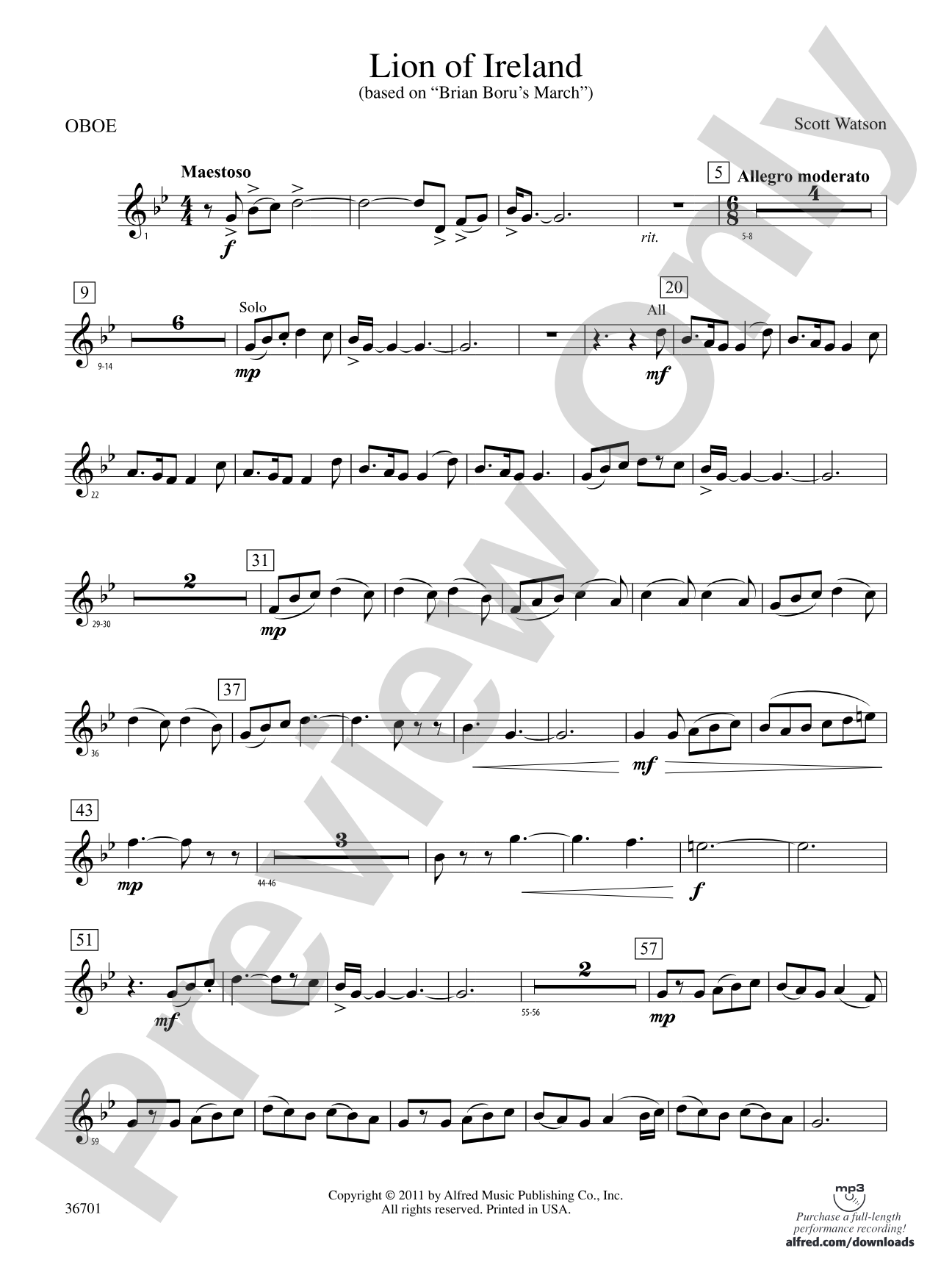 Lion of Ireland: Oboe