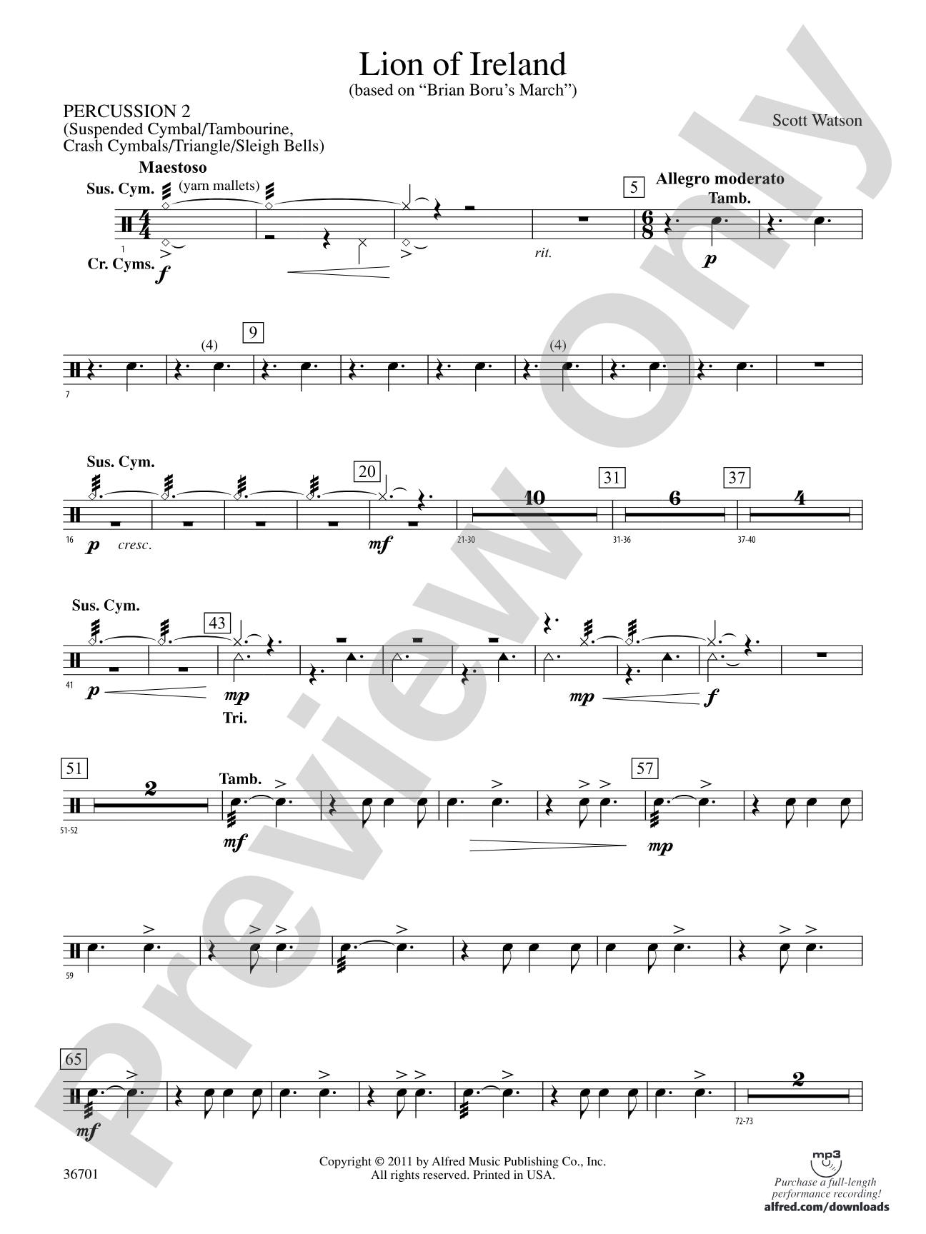 Lion of Ireland: 2nd Percussion