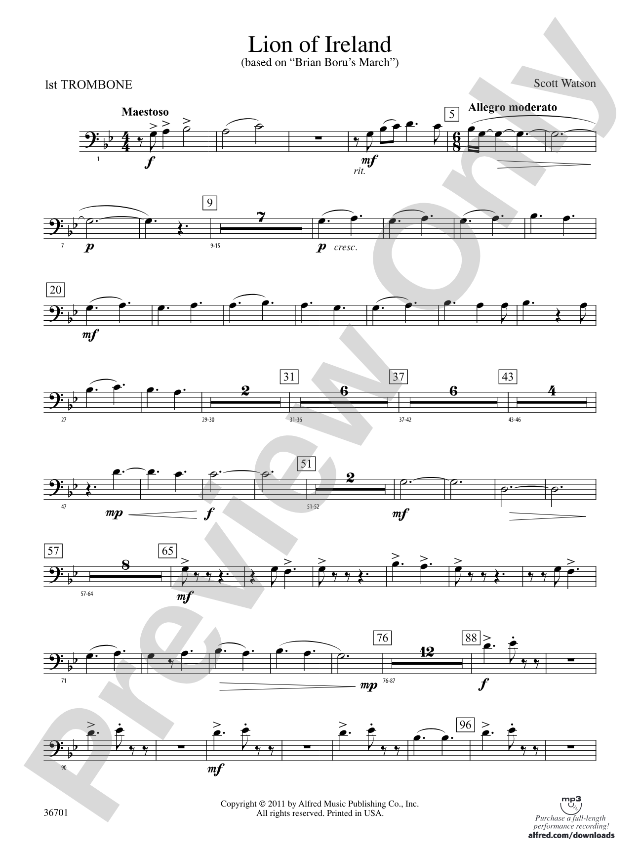 Lion of Ireland: 1st Trombone