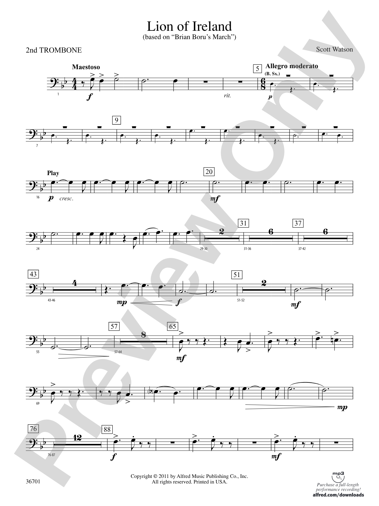 Lion of Ireland: 2nd Trombone