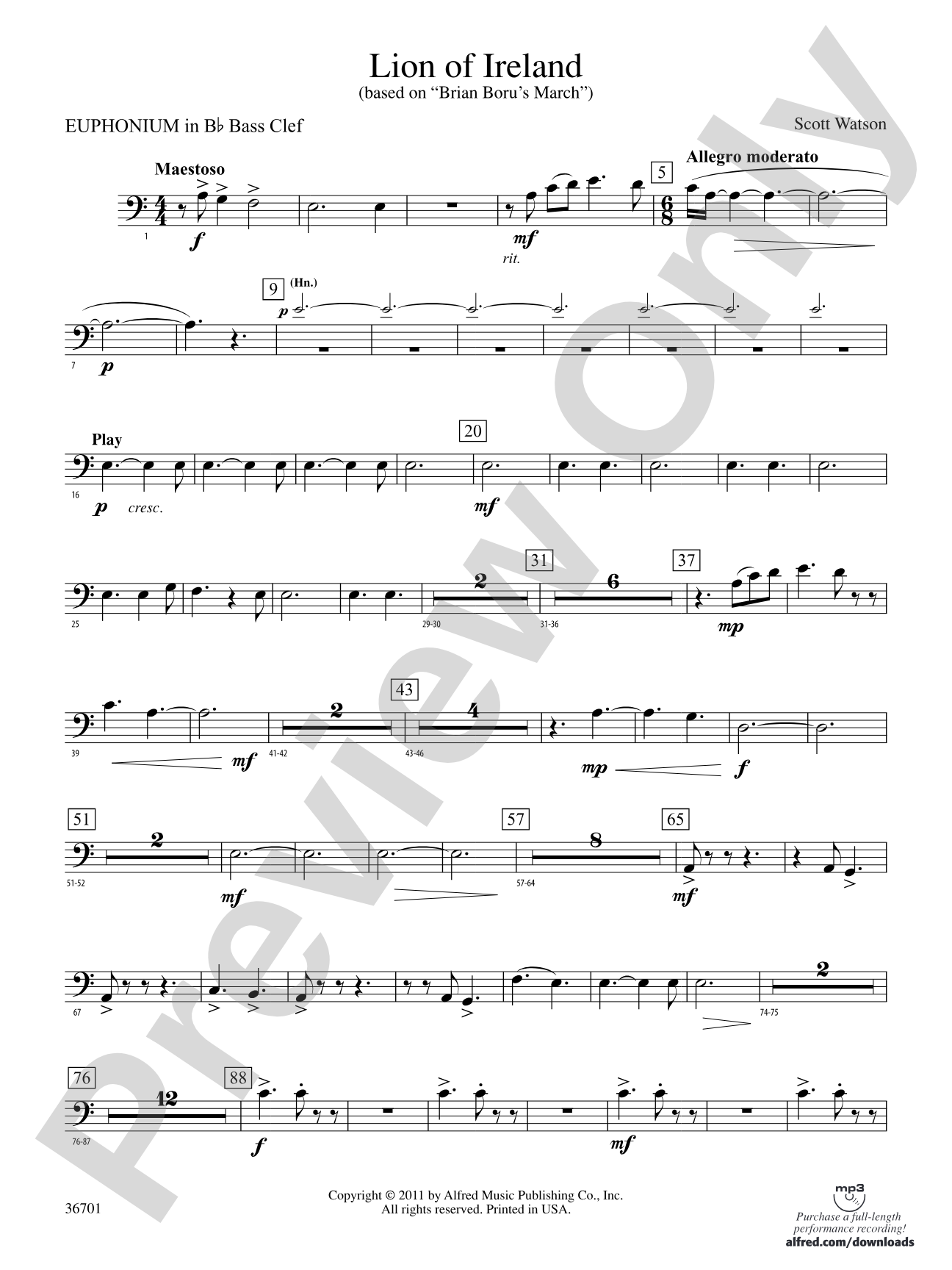 Lion of Ireland: (wp) B-flat Baritone B.C.