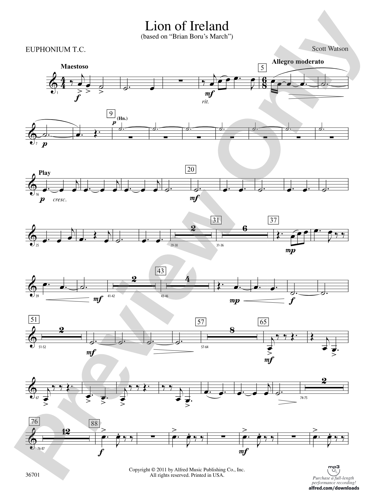 Lion of Ireland: (wp) Baritone T.C.