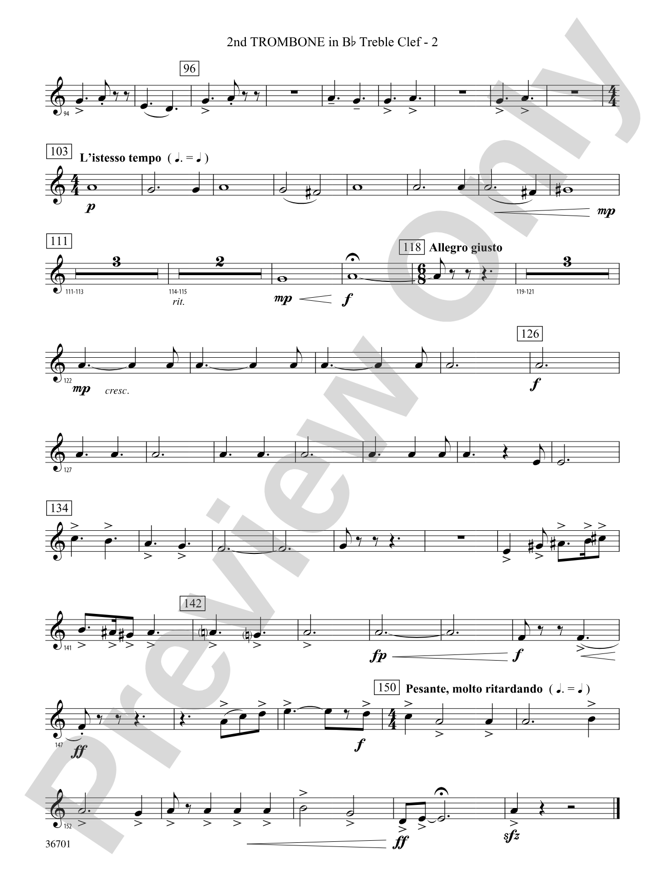 Lion of Ireland: (wp) 2nd B-flat Trombone T.C.