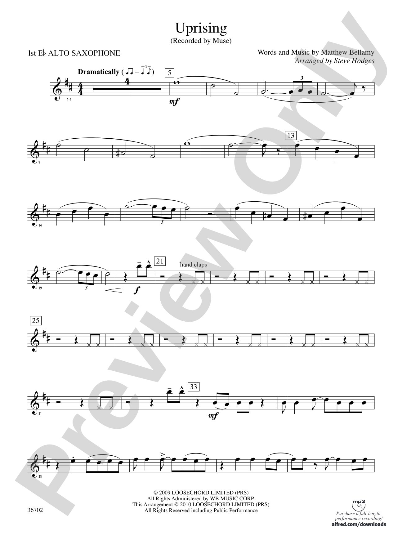 Uprising: E-flat Alto Saxophone