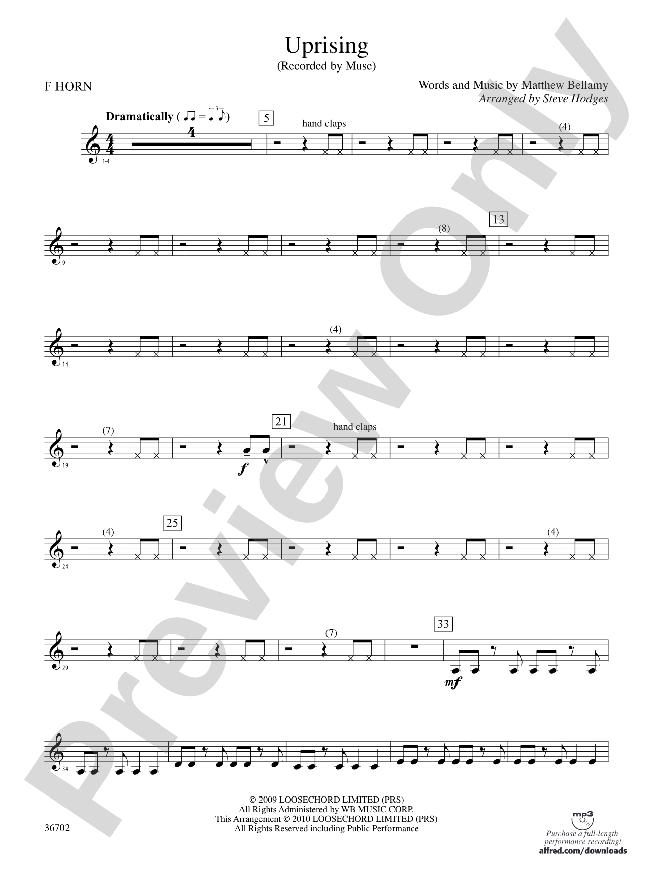 Uprising: 1st F Horn