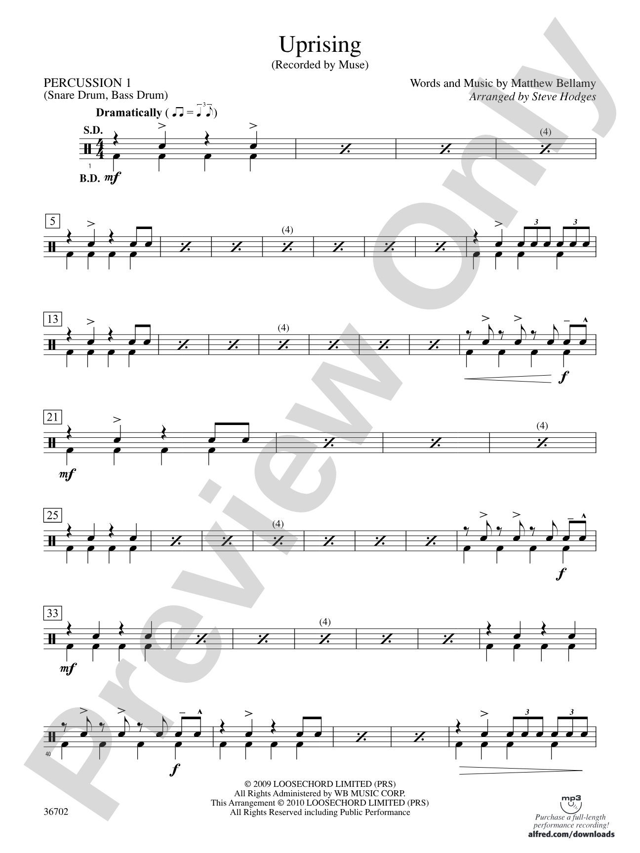 Uprising: 1st Percussion