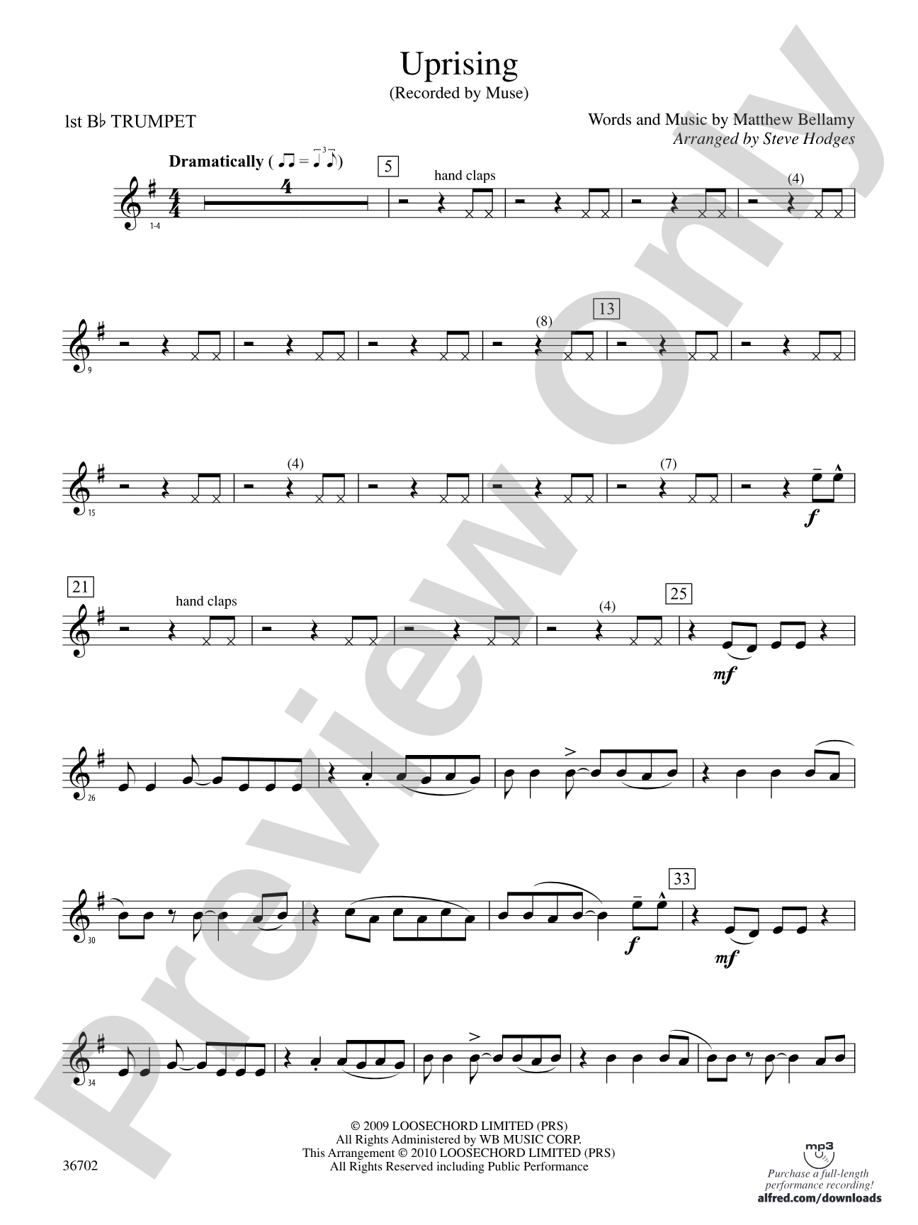 Uprising: 1st B-flat Trumpet